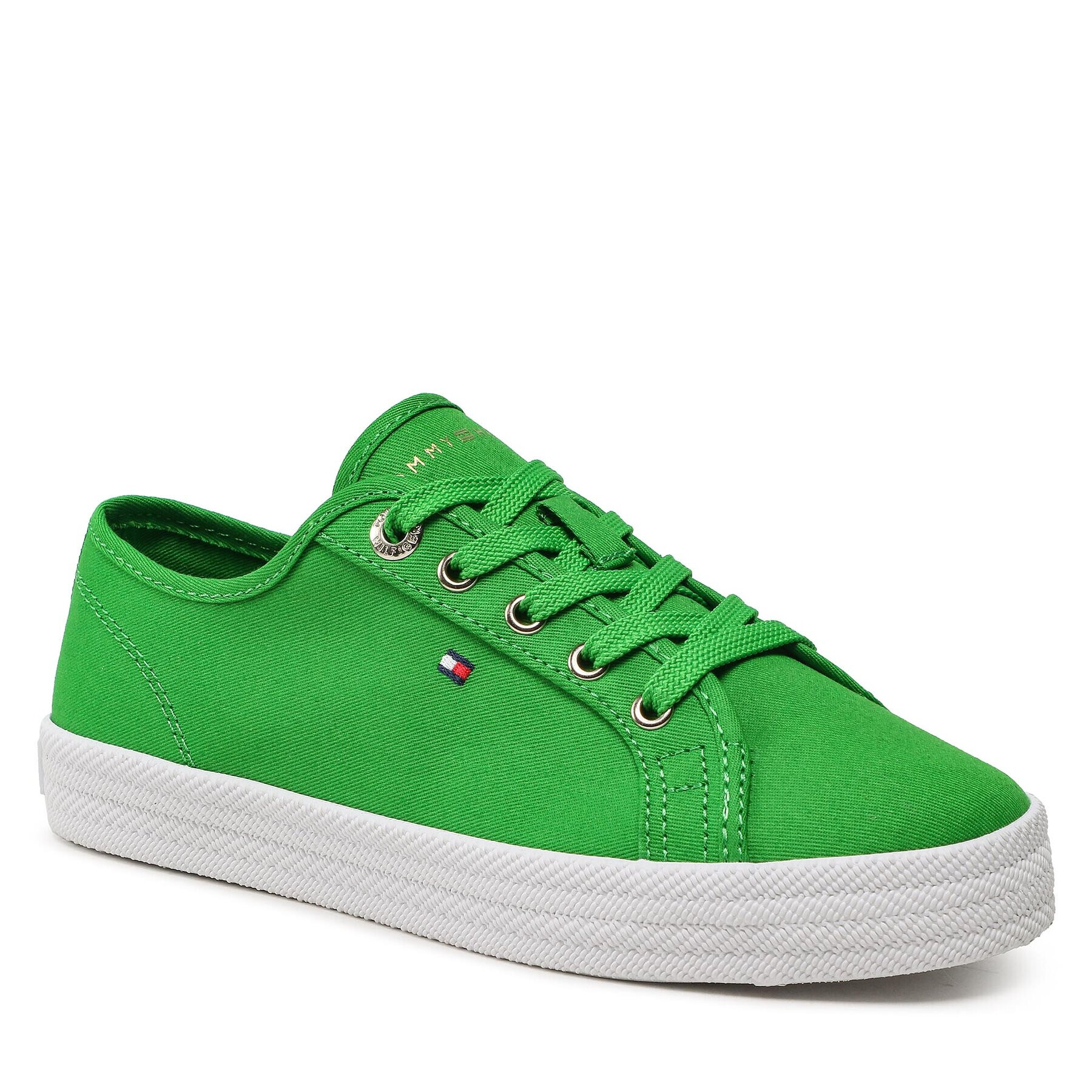 Tommy Hilfiger Tenis superge Essential Vulcanized Sneaker FW0FW07119 Zelena - Pepit.si