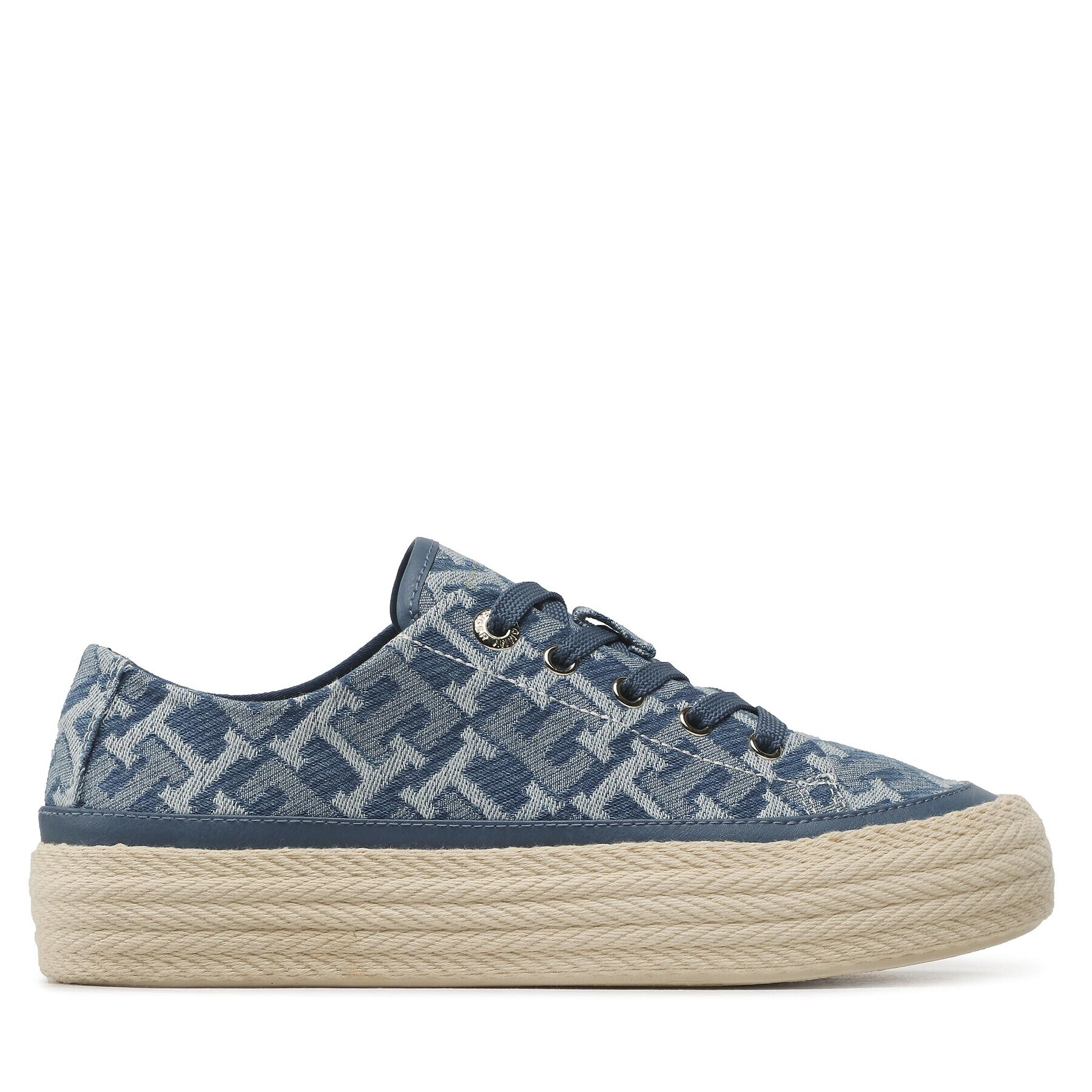 Tommy Hilfiger Espadrile Vulc Rope Monogram Denim FW0FW07112 Modra - Pepit.si