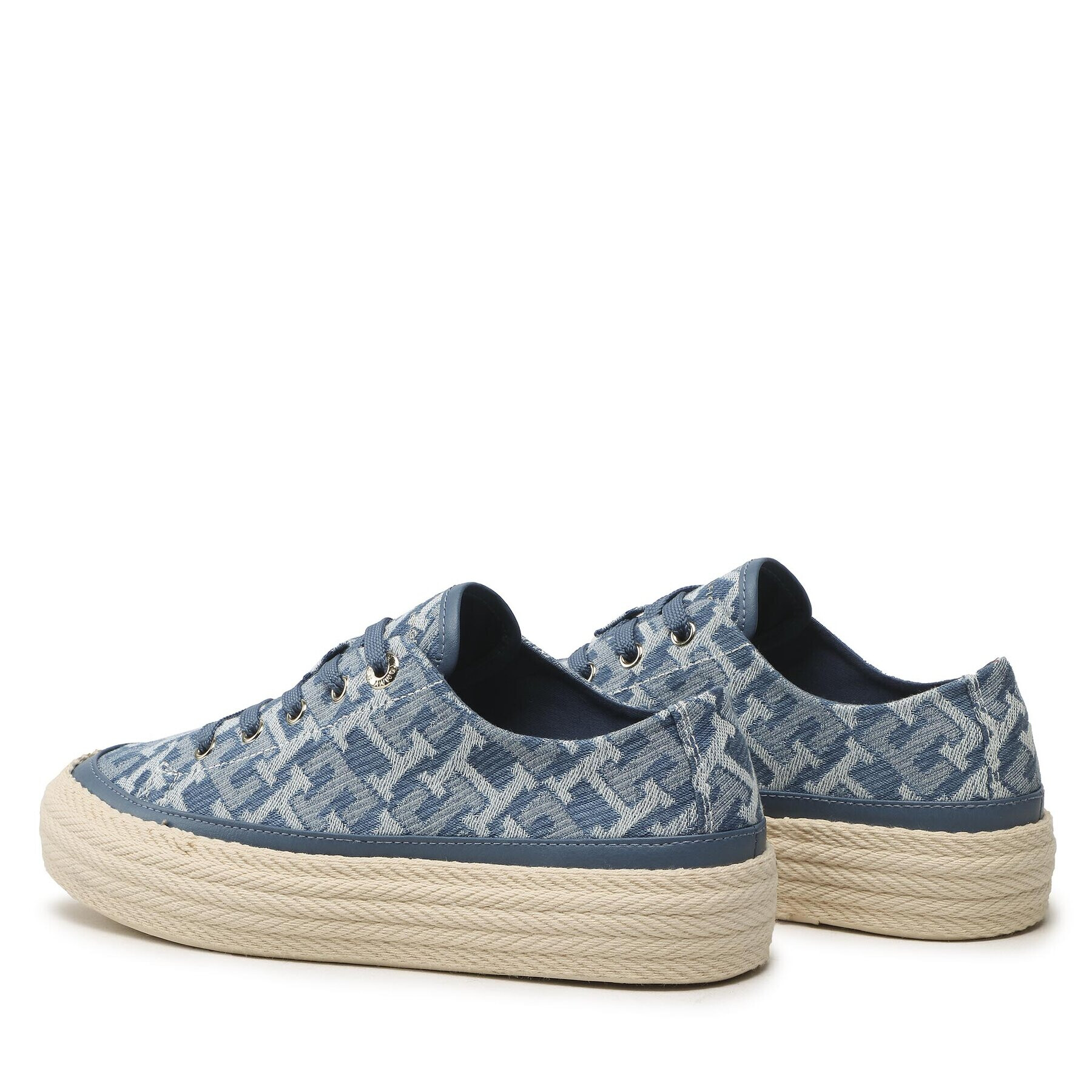 Tommy Hilfiger Espadrile Vulc Rope Monogram Denim FW0FW07112 Modra - Pepit.si