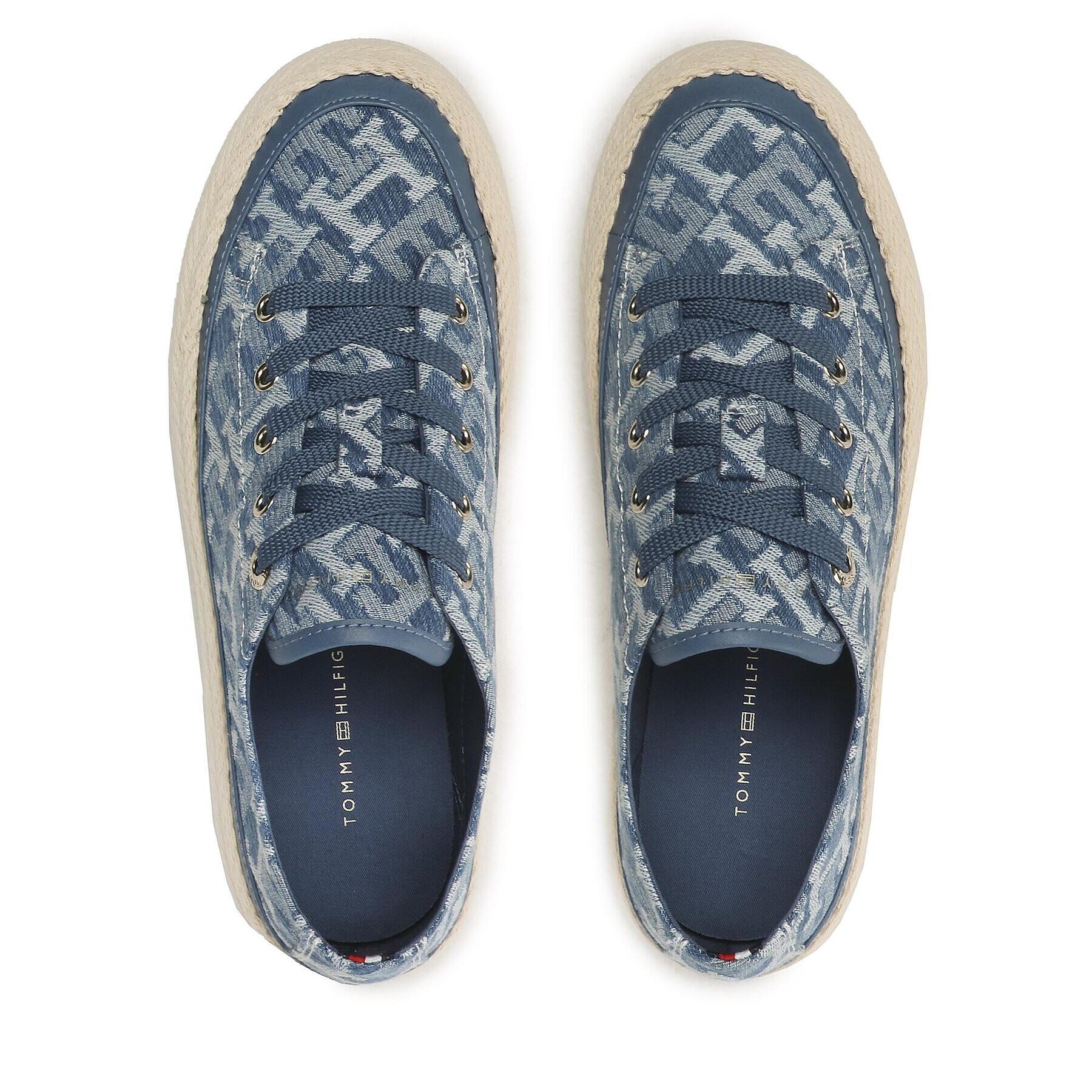 Tommy Hilfiger Espadrile Vulc Rope Monogram Denim FW0FW07112 Modra - Pepit.si