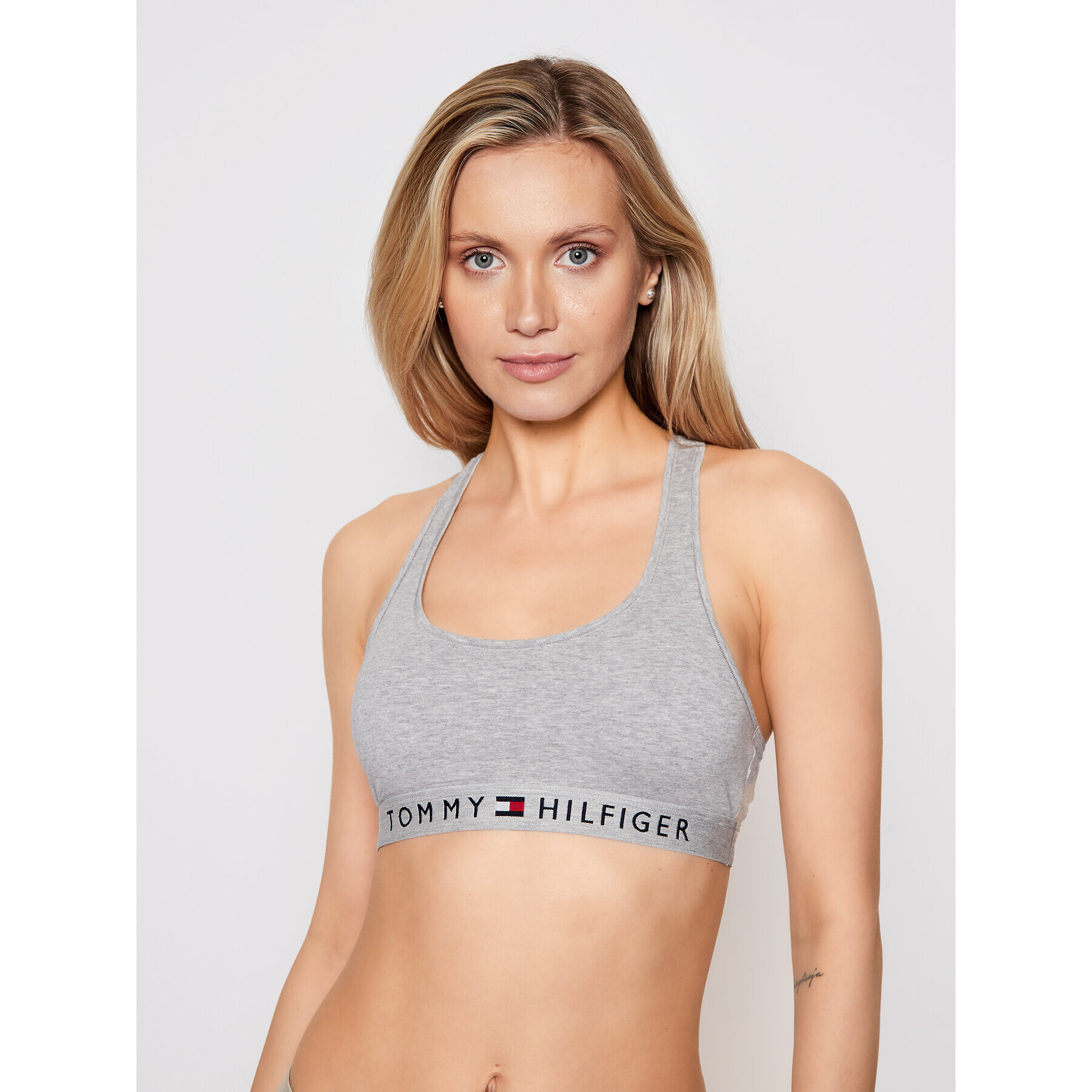 Tommy Hilfiger Top nedrček Bralette UW0UW02037 Siva - Pepit.si