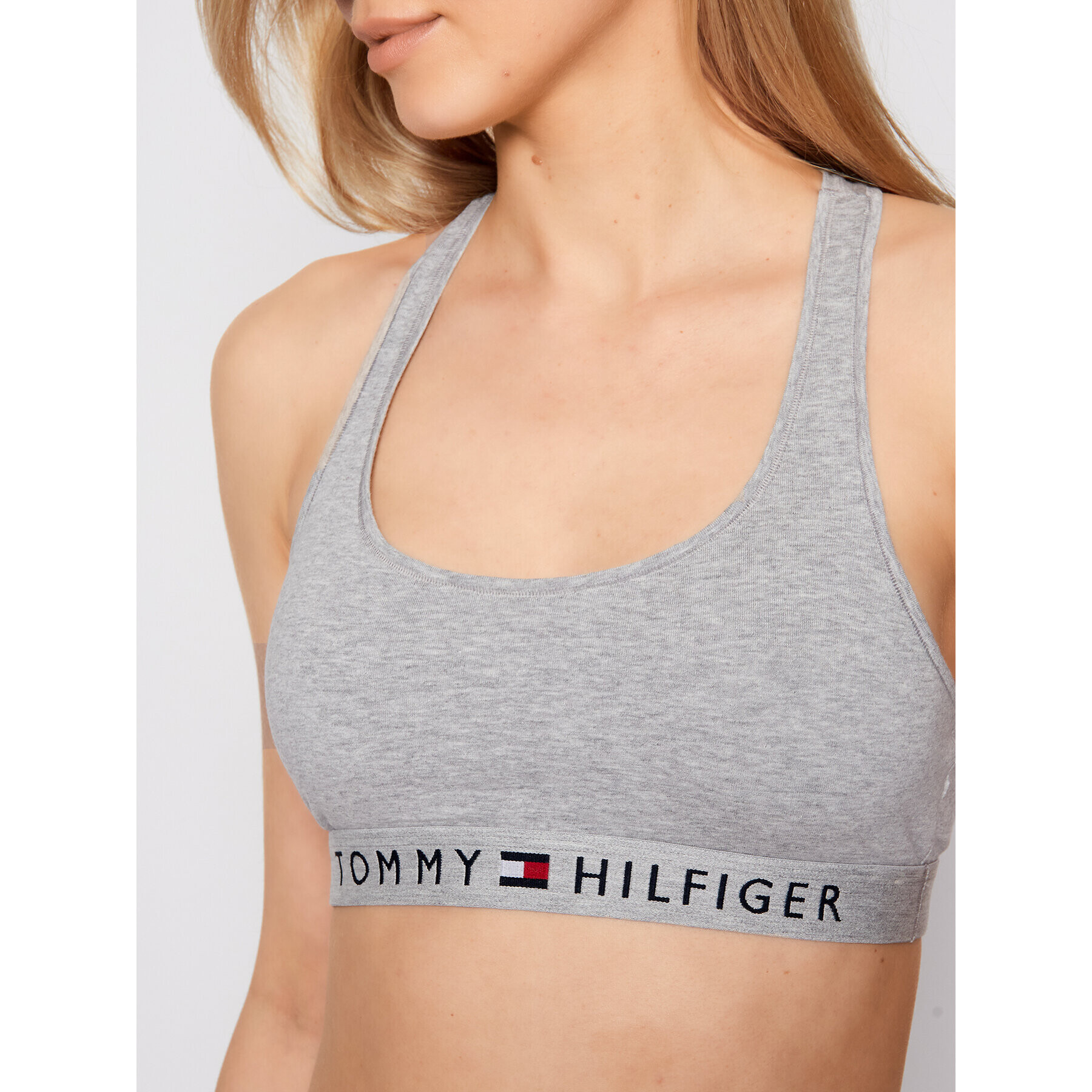 Tommy Hilfiger Top nedrček Bralette UW0UW02037 Siva - Pepit.si