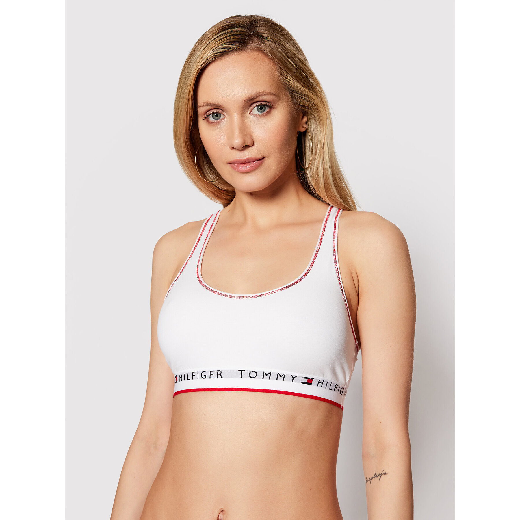 Tommy Hilfiger Top nedrček Bralette UW0UW02743 Bela - Pepit.si