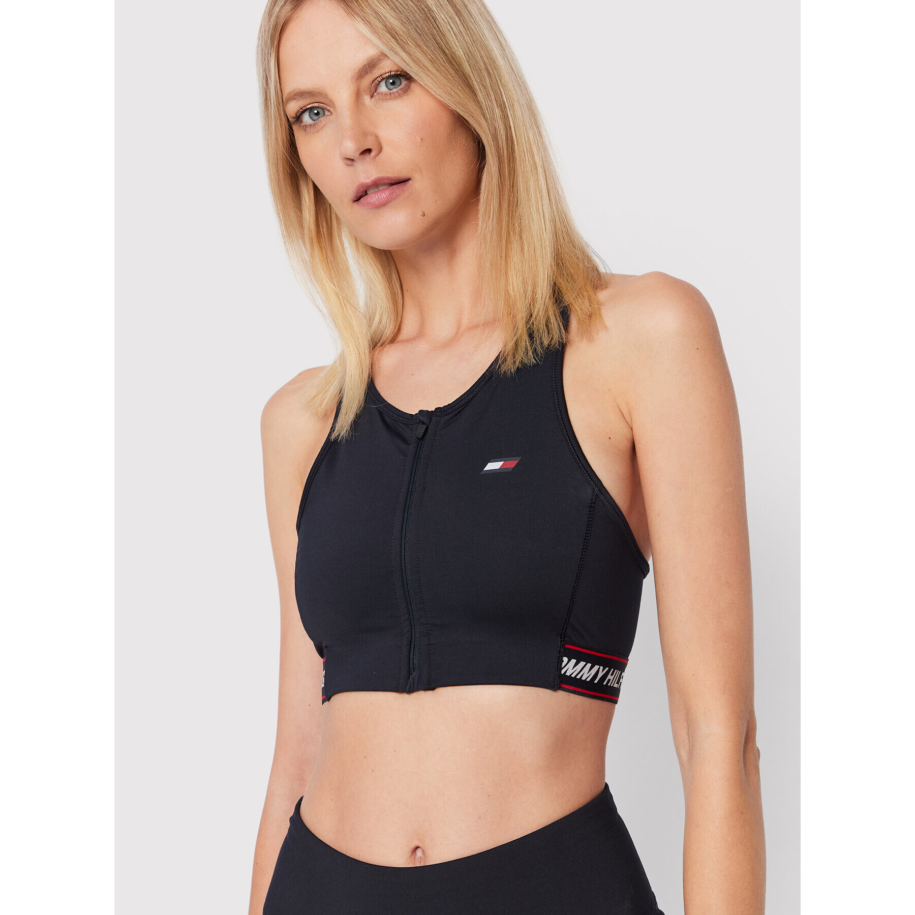 Tommy Hilfiger Top nedrček Tape Zip Through S10S101435 Mornarsko modra - Pepit.si