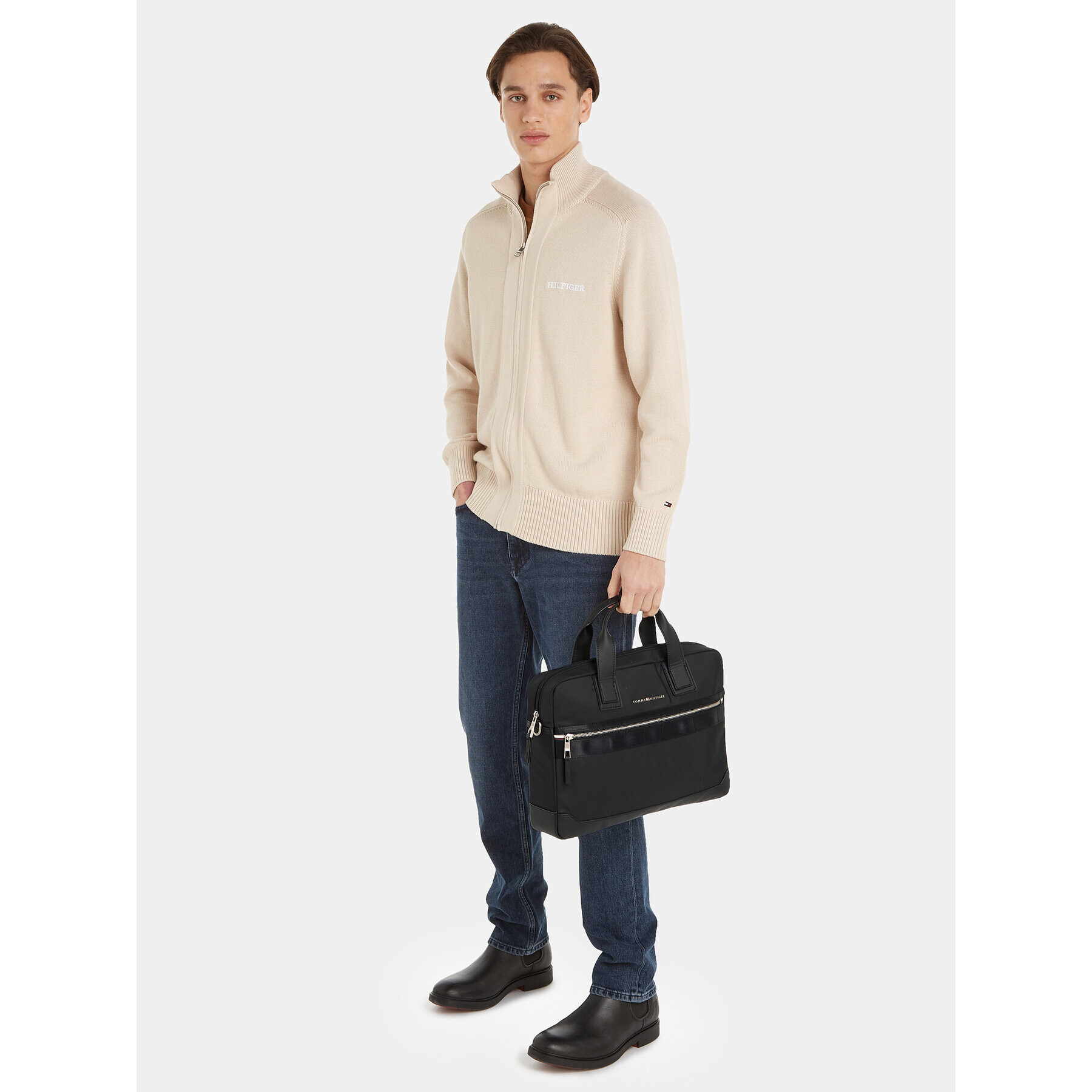 Tommy Hilfiger Torba za prenosnik Th Elevated Nylon Computer Bag AM0AM11574 Črna - Pepit.si