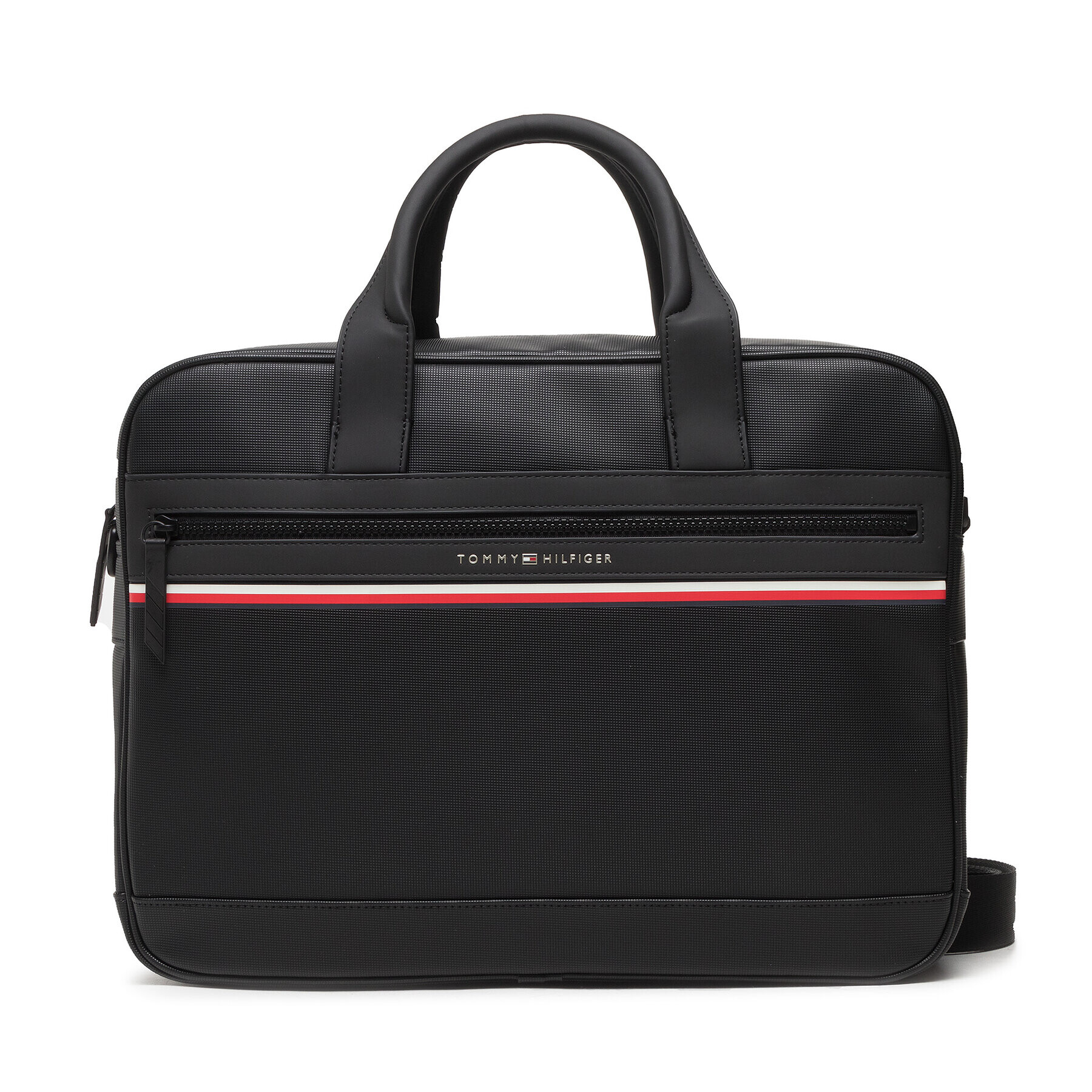 Tommy Hilfiger Torba za prenosnik Th Stripe Computer Bag AM0AM10301 Črna - Pepit.si