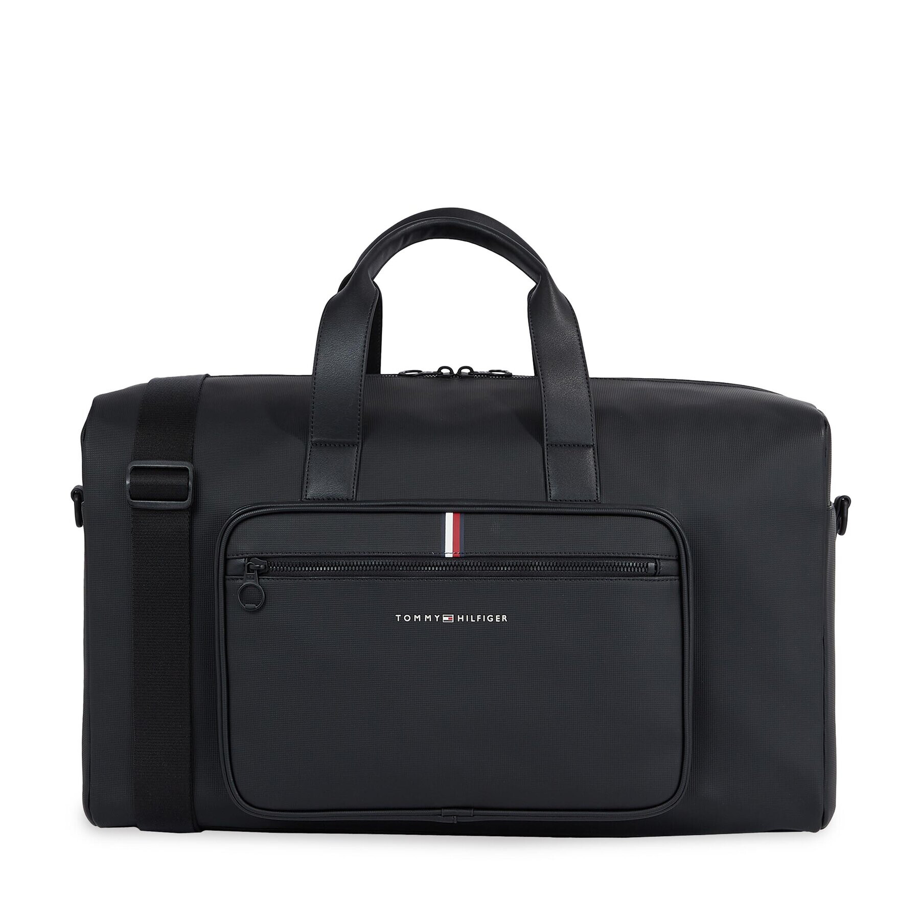 Tommy Hilfiger Torbica Th Essential Pique Duffle AM0AM11539 Črna - Pepit.si