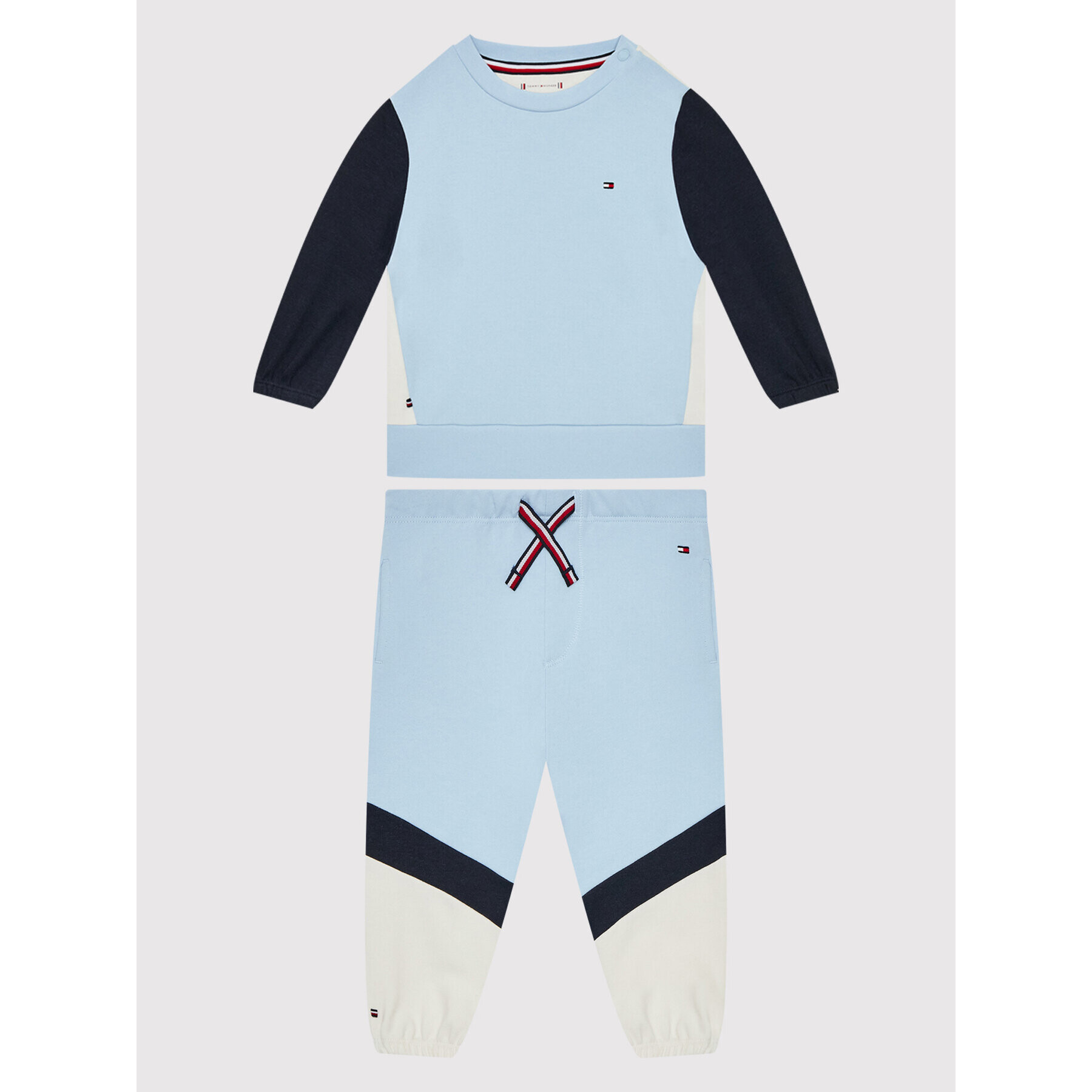 Tommy Hilfiger Trenirka Baby Colorblock KN0KN01478 Modra Regular Fit - Pepit.si