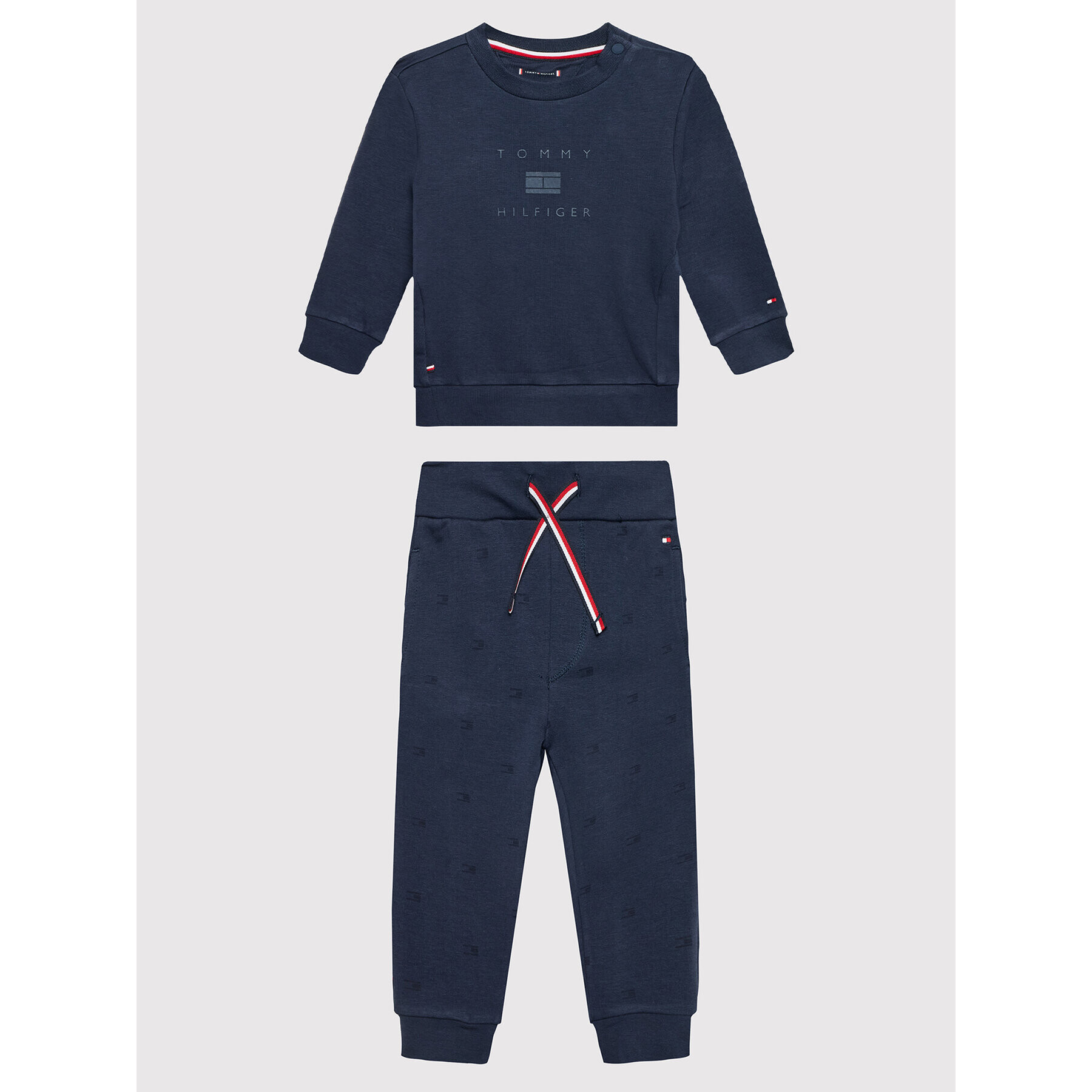 Tommy Hilfiger Trenirka Baby Logo KN0KN01417 Mornarsko modra Regular Fit - Pepit.si