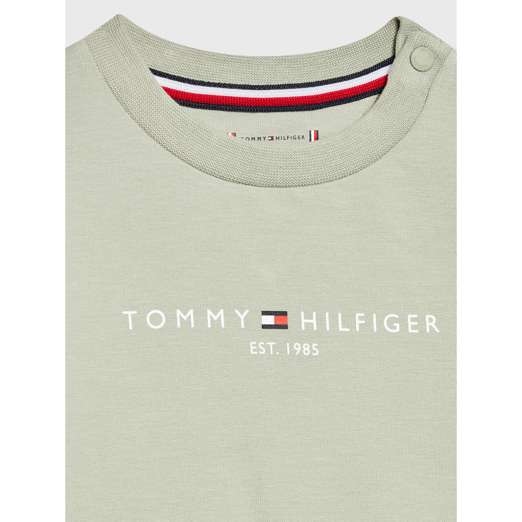 Tommy Hilfiger Trenirka Essential KN0KN01357 Zelena Regular Fit - Pepit.si