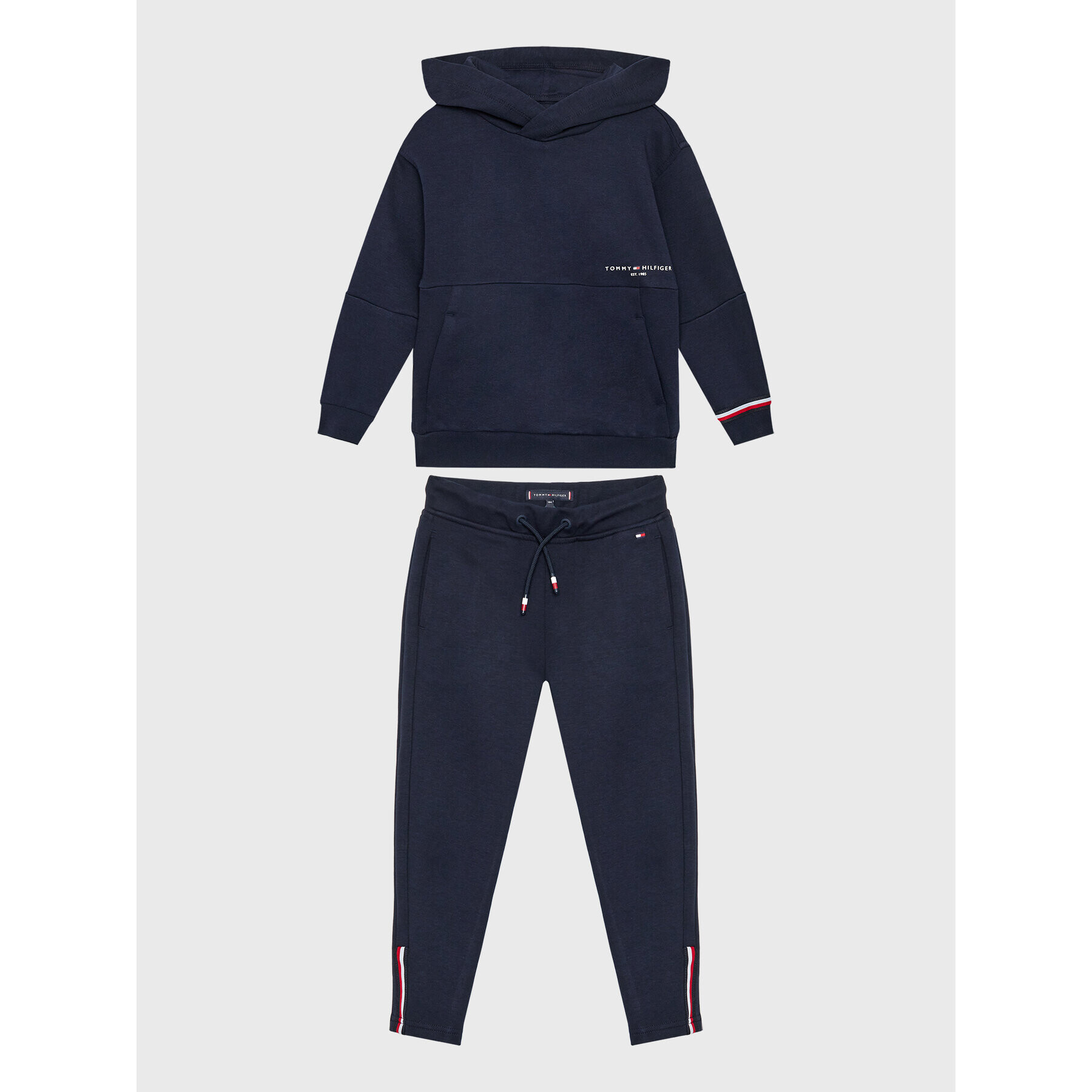 Tommy Hilfiger Trenirka Global Stripe KB0KB07958 D Mornarsko modra Regular Fit - Pepit.si