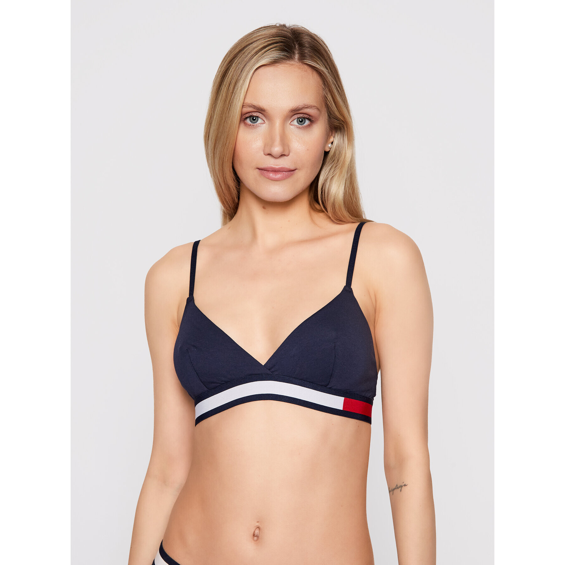 Tommy Hilfiger Trikotni nedrček UW0UW01597 Mornarsko modra - Pepit.si