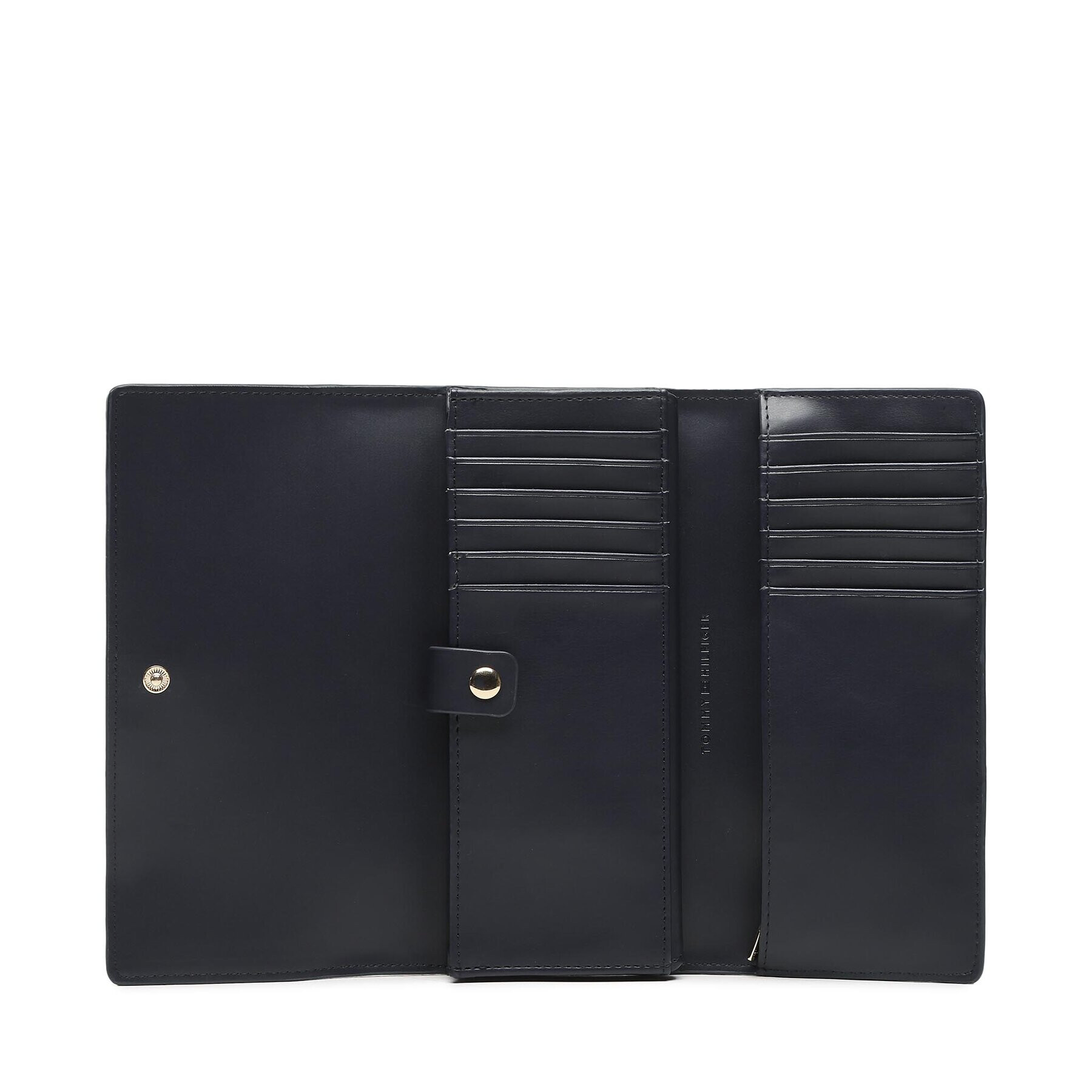 Tommy Hilfiger Velika ženska denarnica Th Emblem Lrg Flap Wallet AW0AW14651 Mornarsko modra - Pepit.si