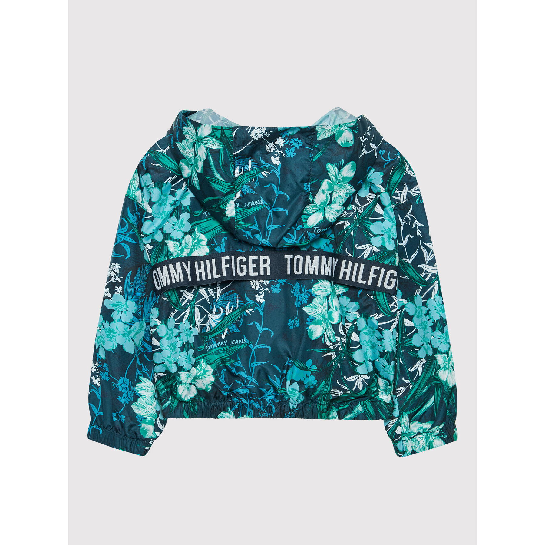 Tommy Hilfiger Vetrovka Tropical Flower Hero KG0KG06775 Mornarsko modra Regular Fit - Pepit.si