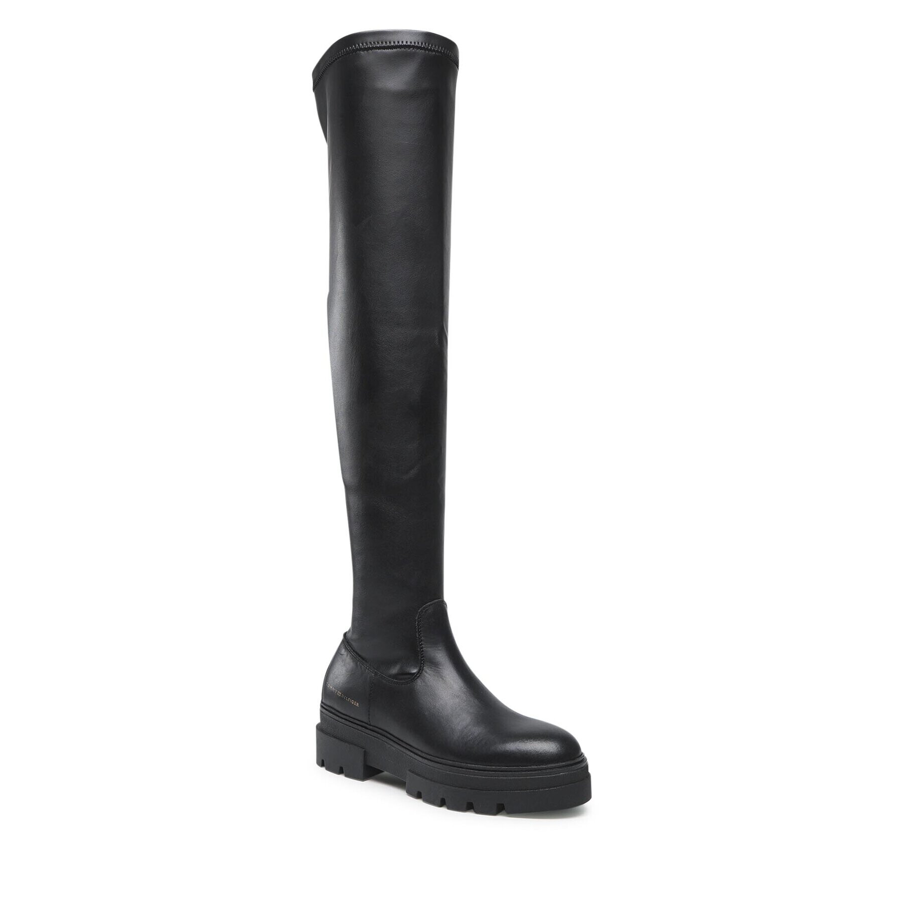 Tommy Hilfiger Visoki Škornji Monochromatic Over The Knee Boot FW0FW07055 Črna - Pepit.si