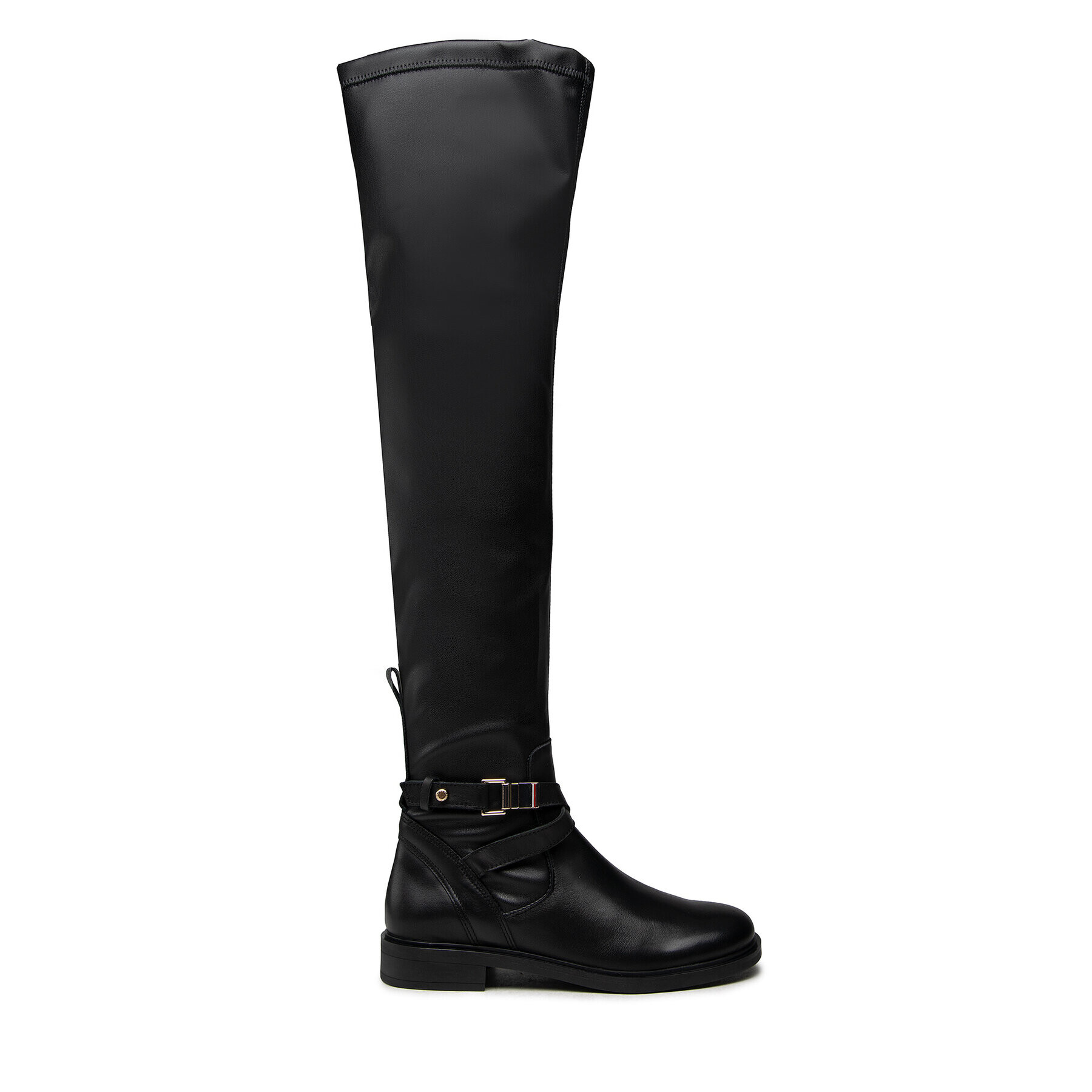 Tommy Hilfiger Visoki Škornji Th Hardware Overknee Boot FW0FW06057 Črna - Pepit.si