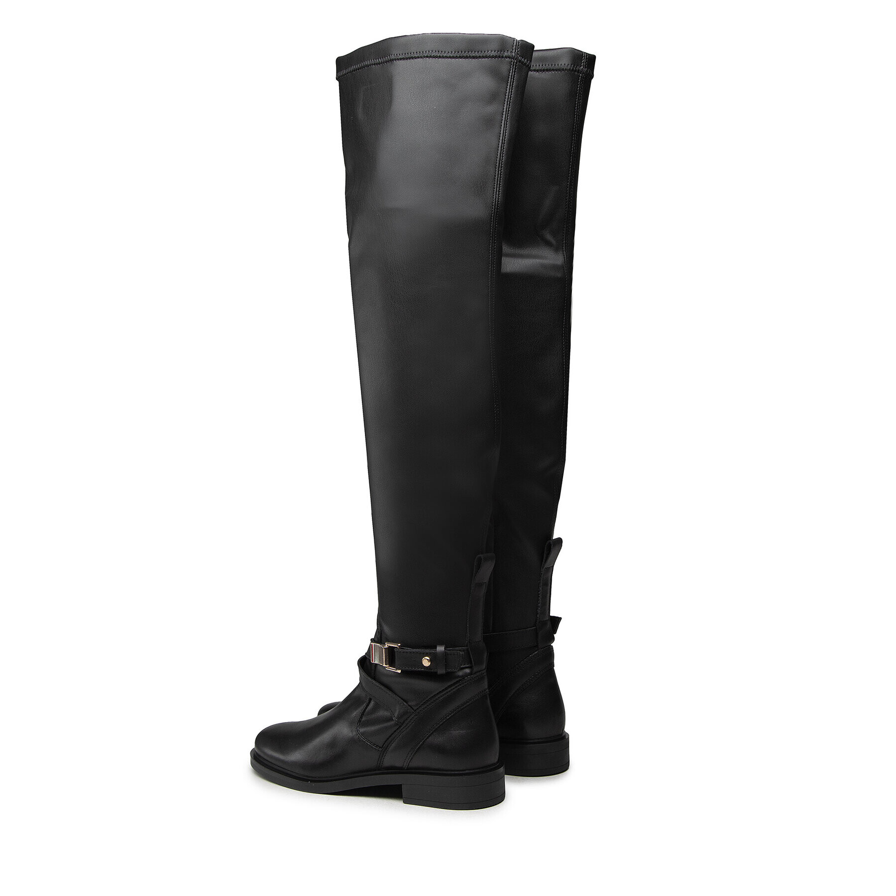 Tommy Hilfiger Visoki Škornji Th Hardware Overknee Boot FW0FW06057 Črna - Pepit.si