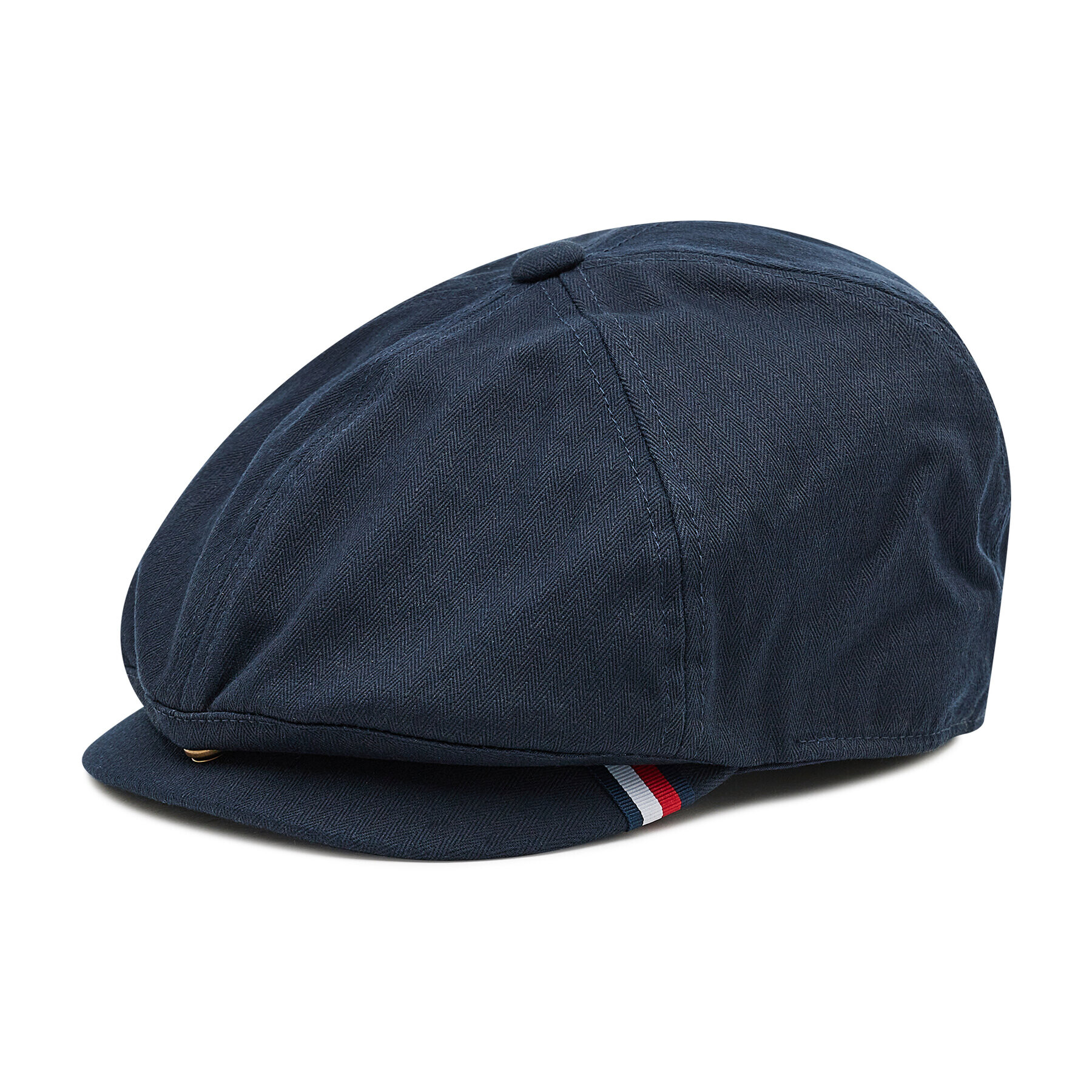 Tommy Hilfiger Vojaška baretka Herringbone Flat Cap AM0AM07666 Mornarsko modra - Pepit.si