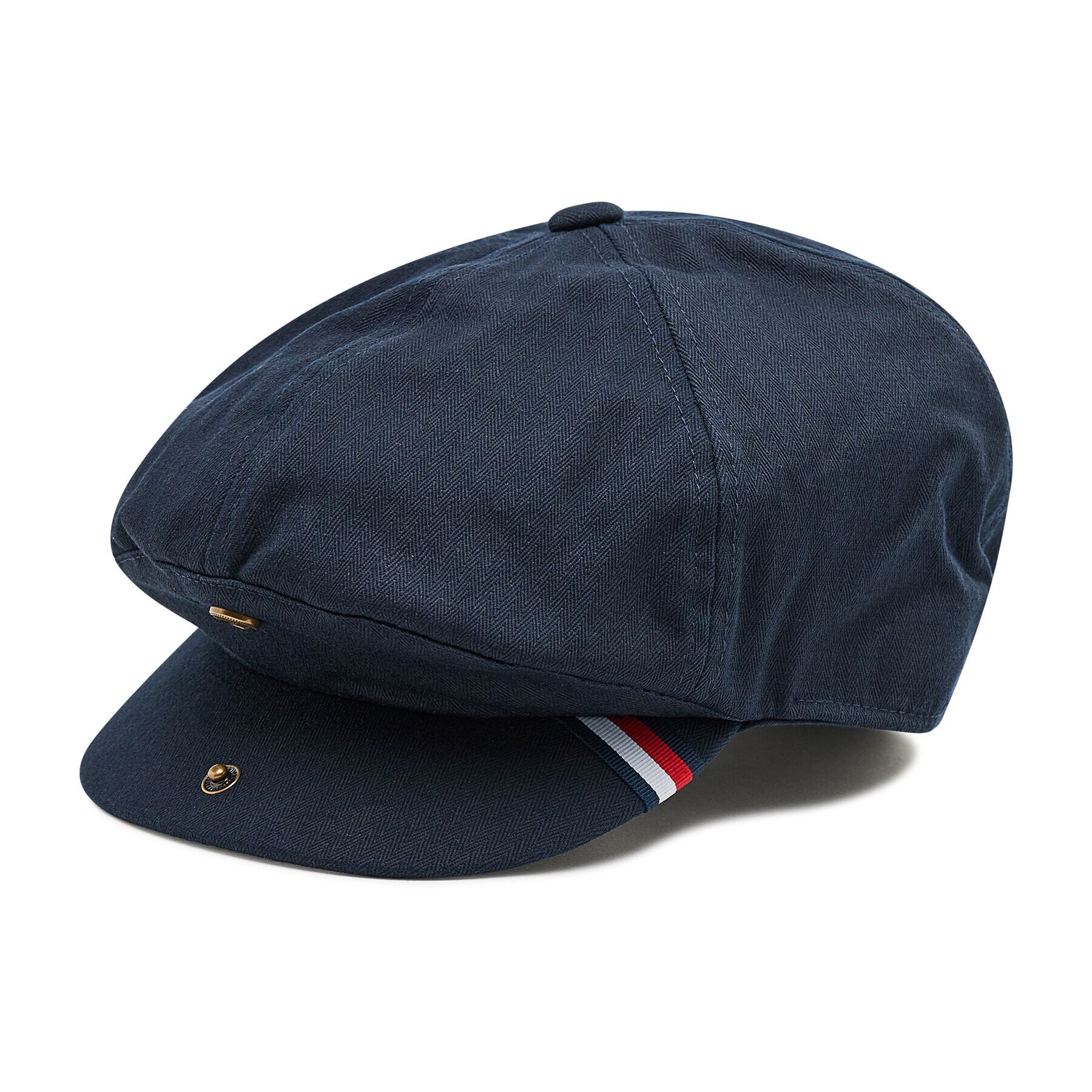 Tommy Hilfiger Vojaška baretka Herringbone Flat Cap AM0AM07666 Mornarsko modra - Pepit.si