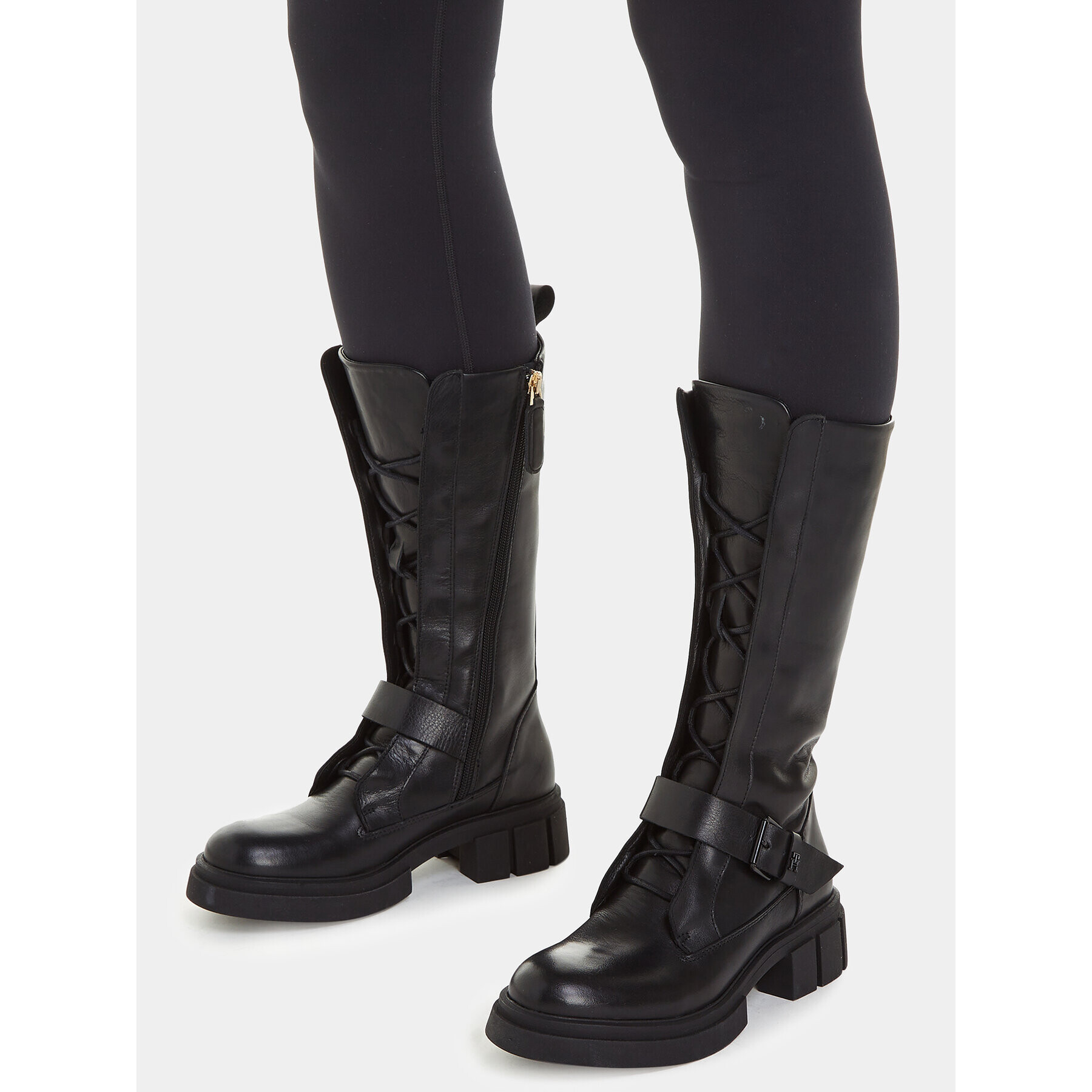 Tommy Hilfiger Zimski škornji Cool Monochromatic Bikerboot FW0FW07338 Črna - Pepit.si