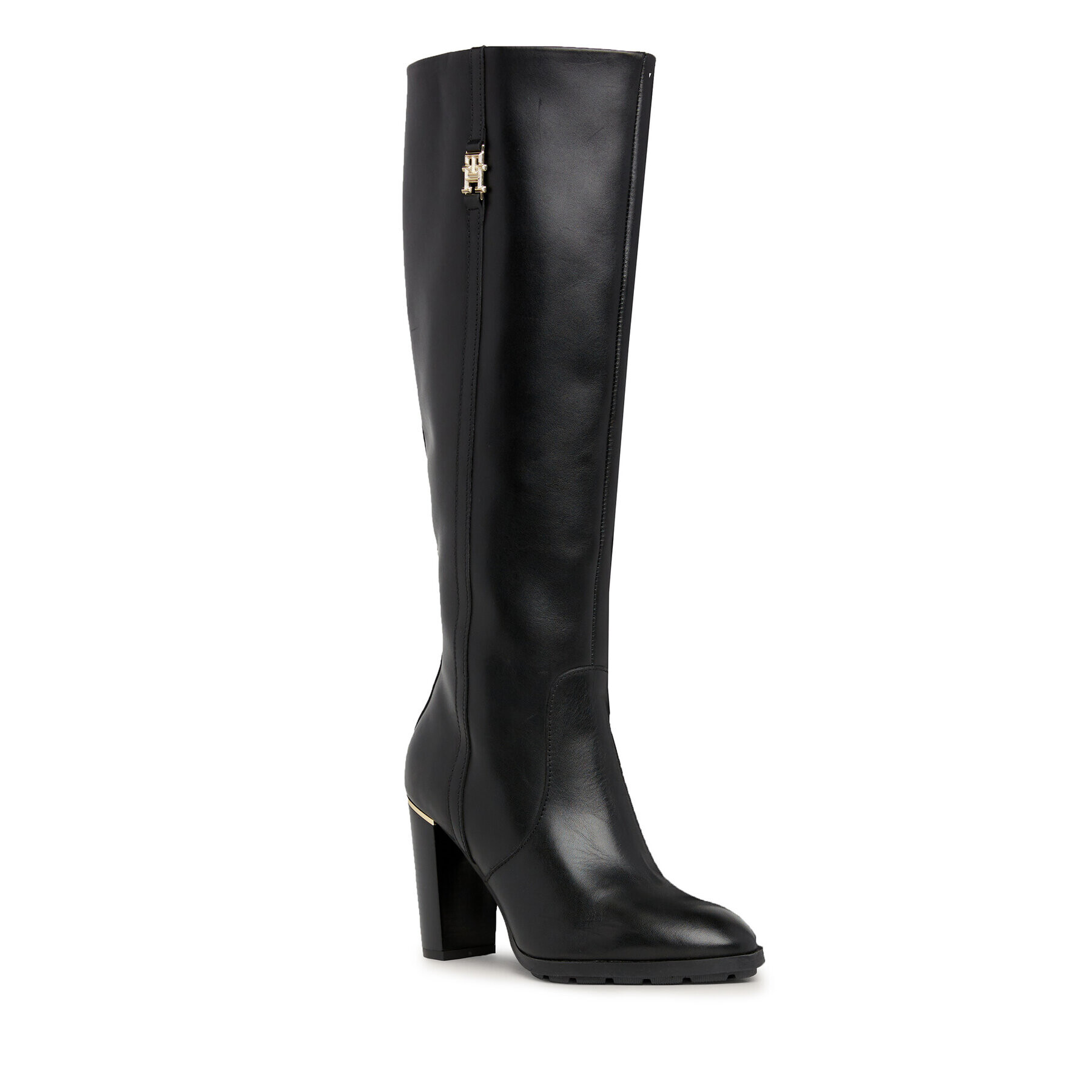 Tommy Hilfiger Zimski škornji Feminine Th Hardware Longboot FW0FW07541 Črna - Pepit.si