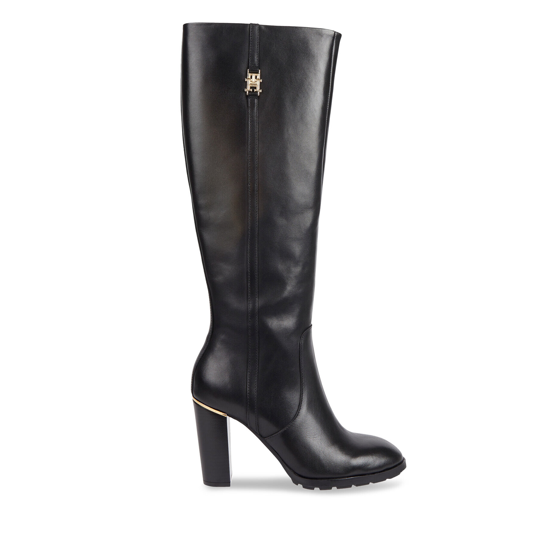 Tommy Hilfiger Zimski škornji Feminine Th Hardware Longboot FW0FW07541 Črna - Pepit.si