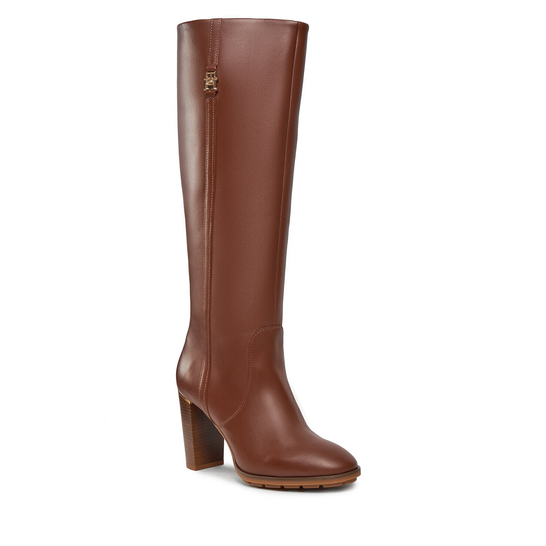 Tommy Hilfiger Zimski škornji Feminine Th Hardware Longboot FW0FW07541 Rjava - Pepit.si