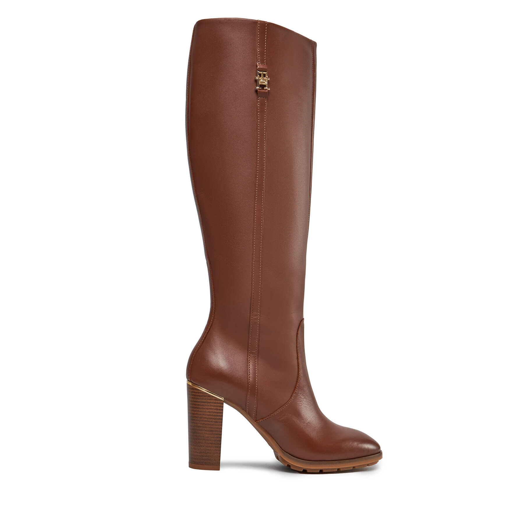 Tommy Hilfiger Zimski škornji Feminine Th Hardware Longboot FW0FW07541 Rjava - Pepit.si