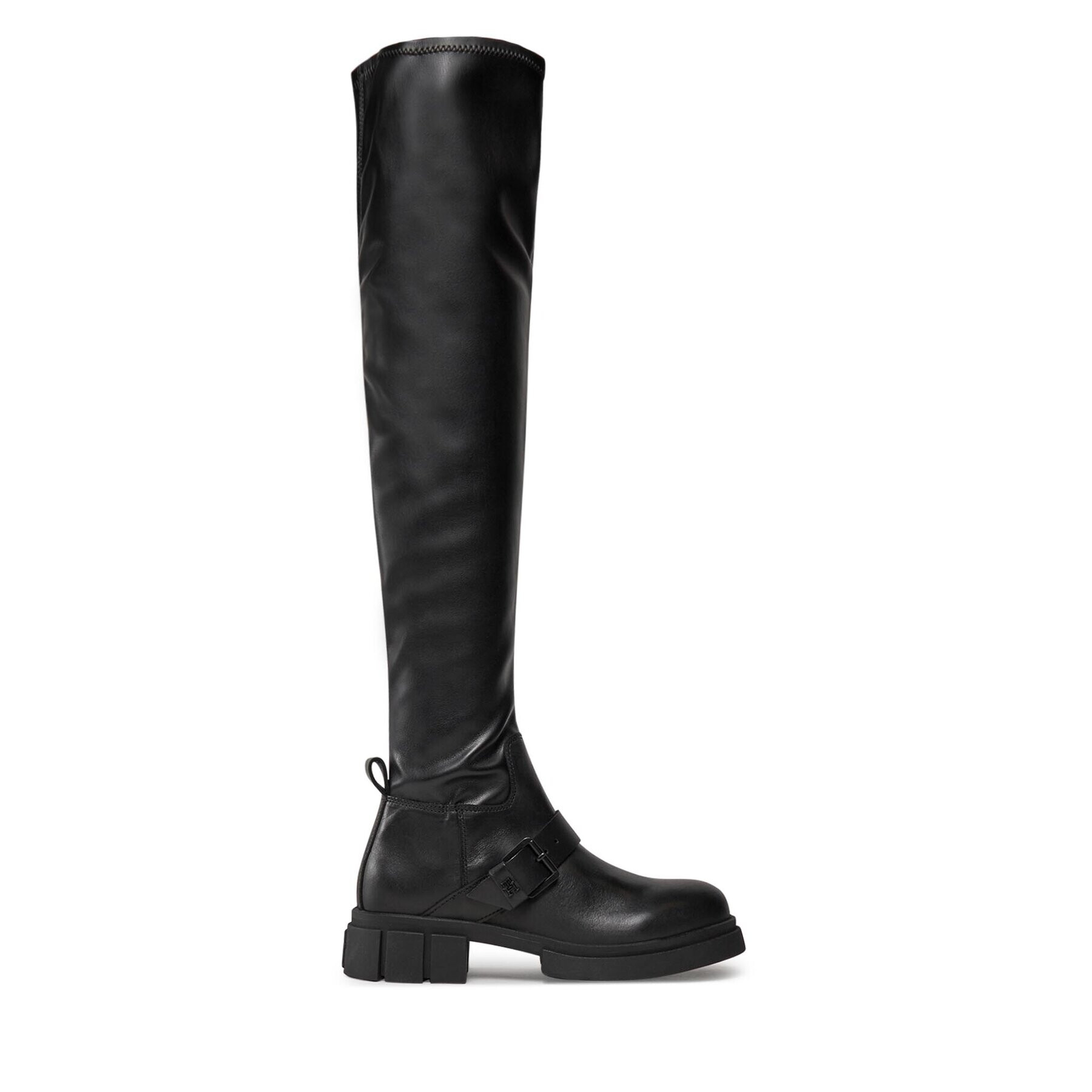 Tommy Hilfiger Zimski škornji Stretch Monochromatic Longboot FW0FW07611 Črna - Pepit.si