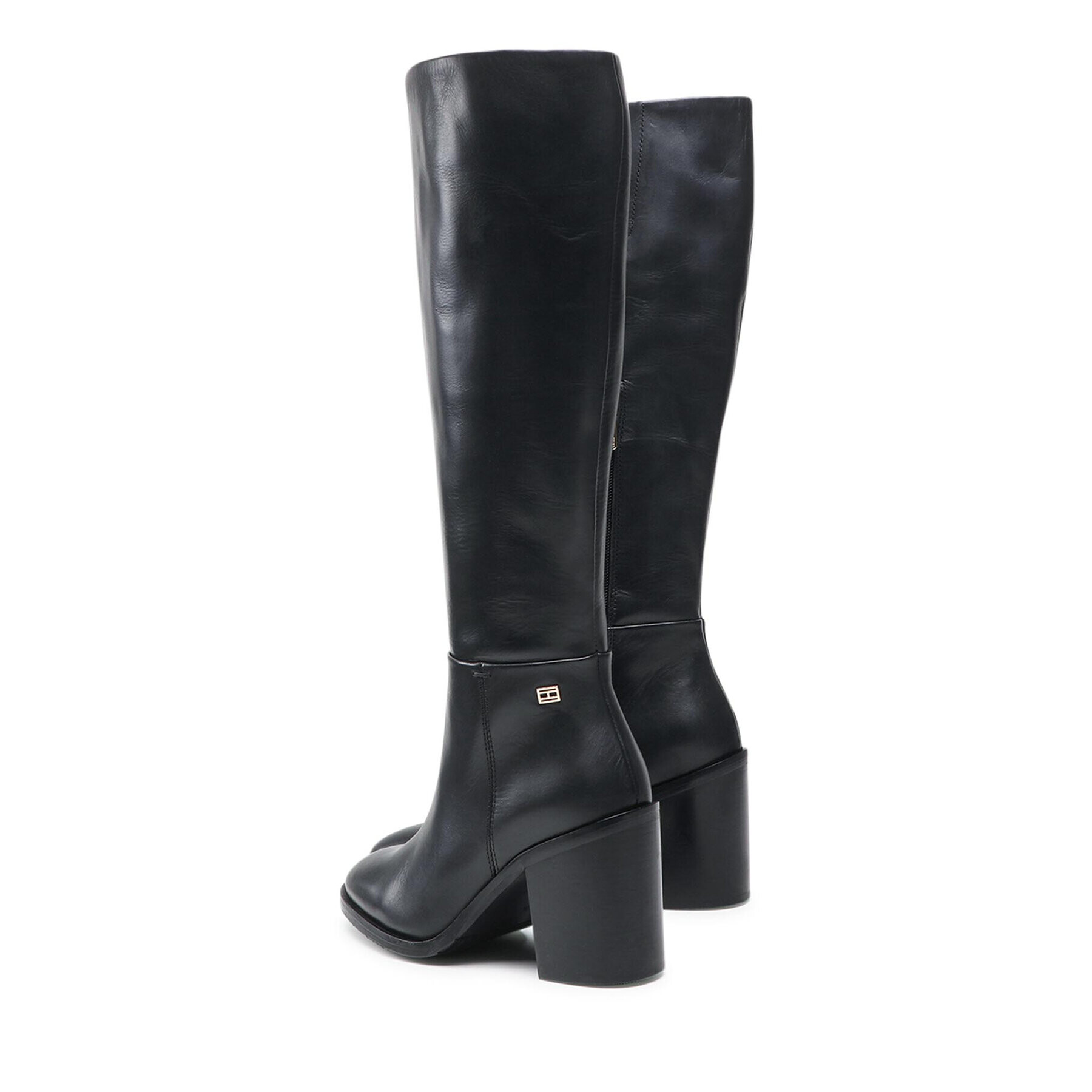 Tommy Hilfiger Zimski škornji Th Flag Stud Longboot FW0FW05949 Črna - Pepit.si