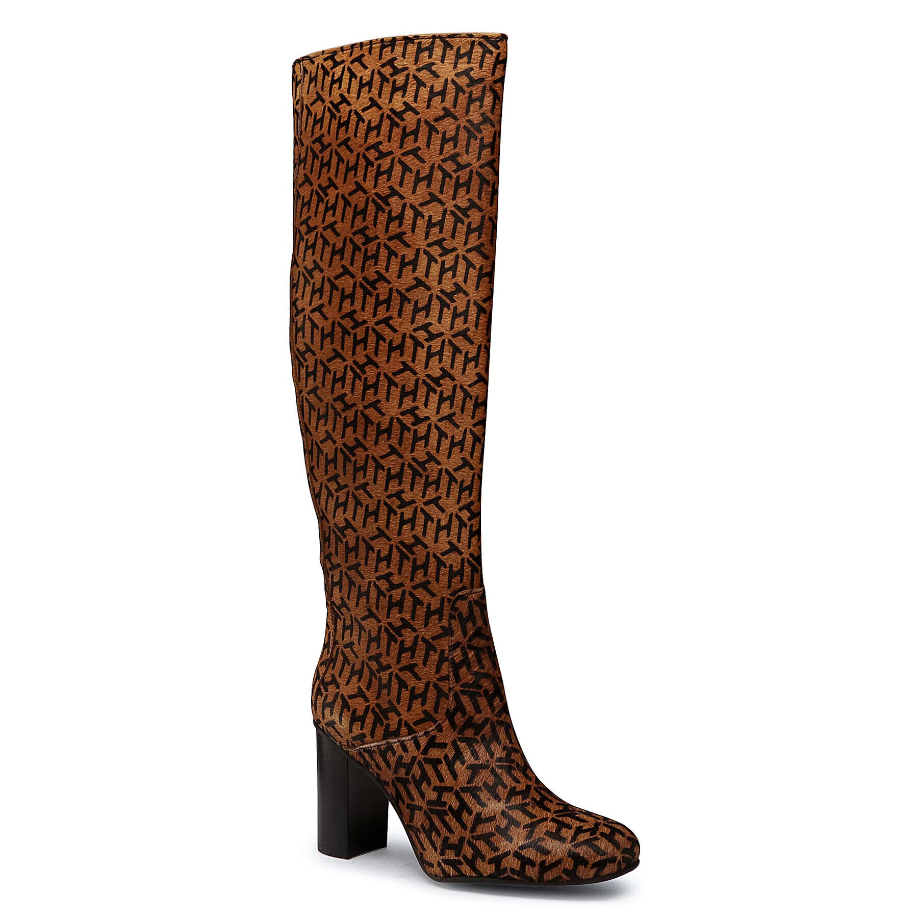 Tommy Hilfiger Zimski škornji Th Hair Calf High Heel Long Boot FW0FW05169 Rjava - Pepit.si