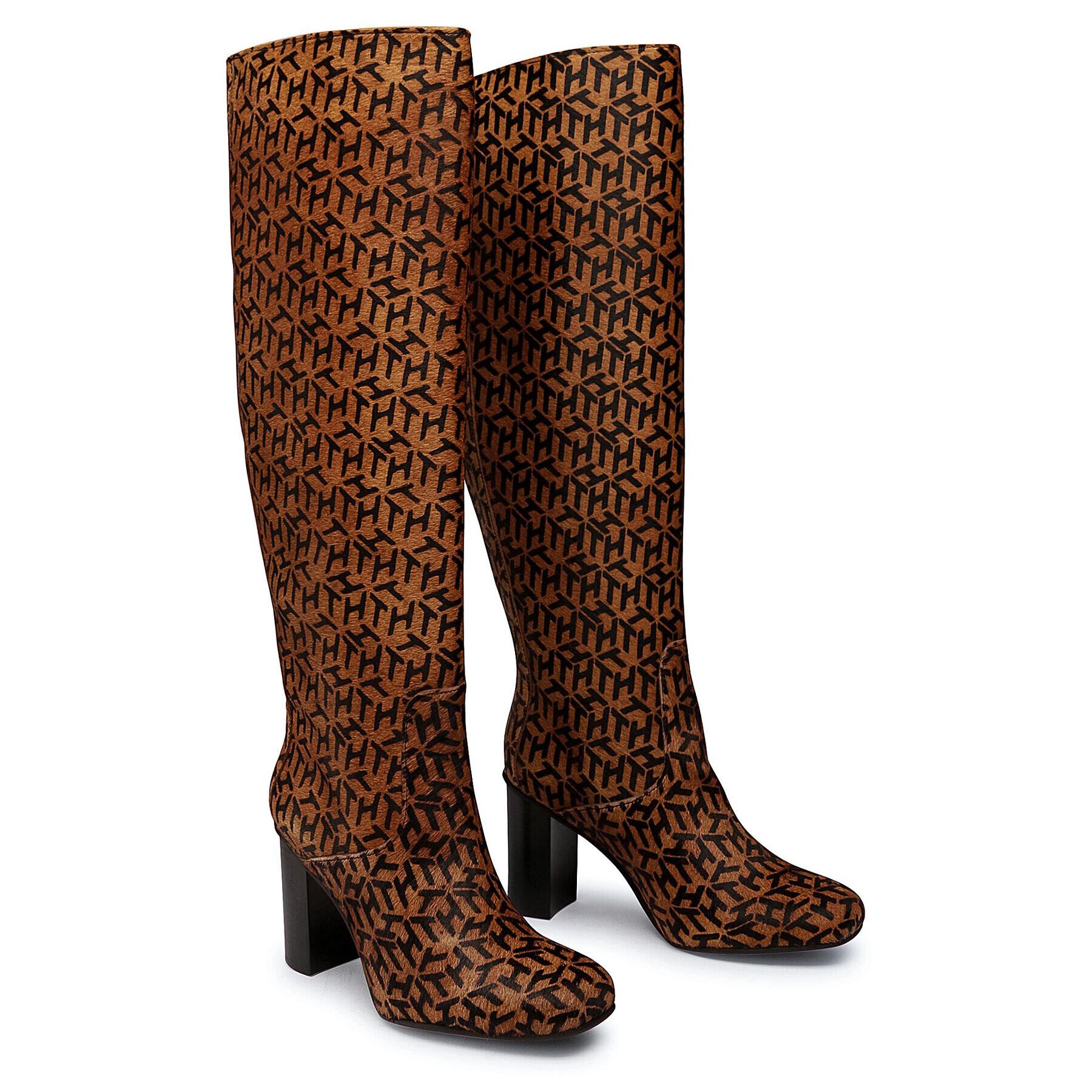 Tommy Hilfiger Zimski škornji Th Hair Calf High Heel Long Boot FW0FW05169 Rjava - Pepit.si