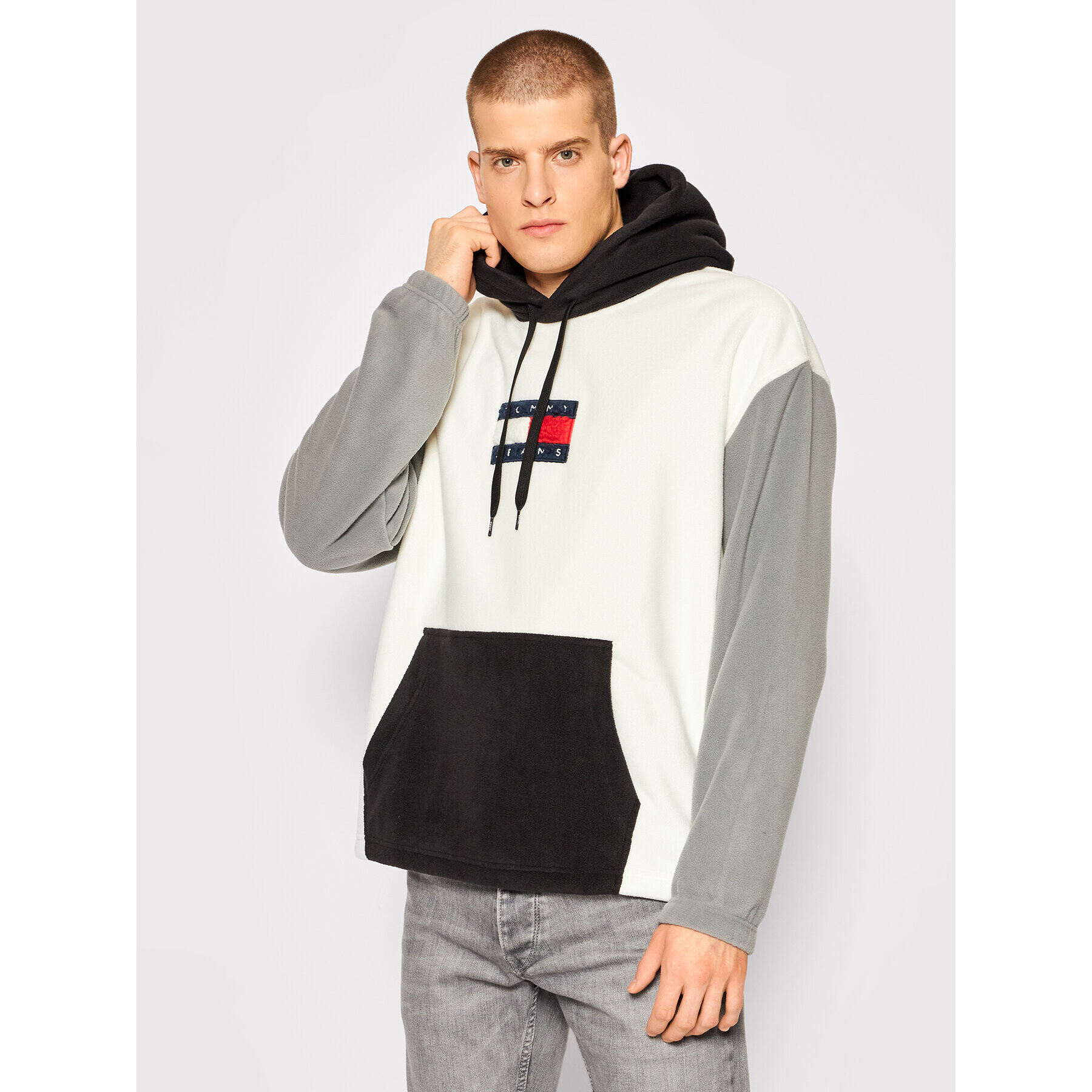 Tommy Jeans Flis DM0DM12579 Bež Relaxed Fit - Pepit.si