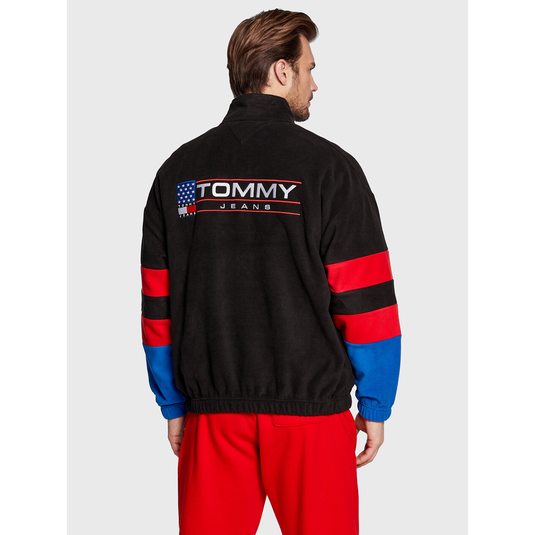 Tommy Jeans Flis Skater Modern Sport DM0DM15687 Črna Oversize - Pepit.si