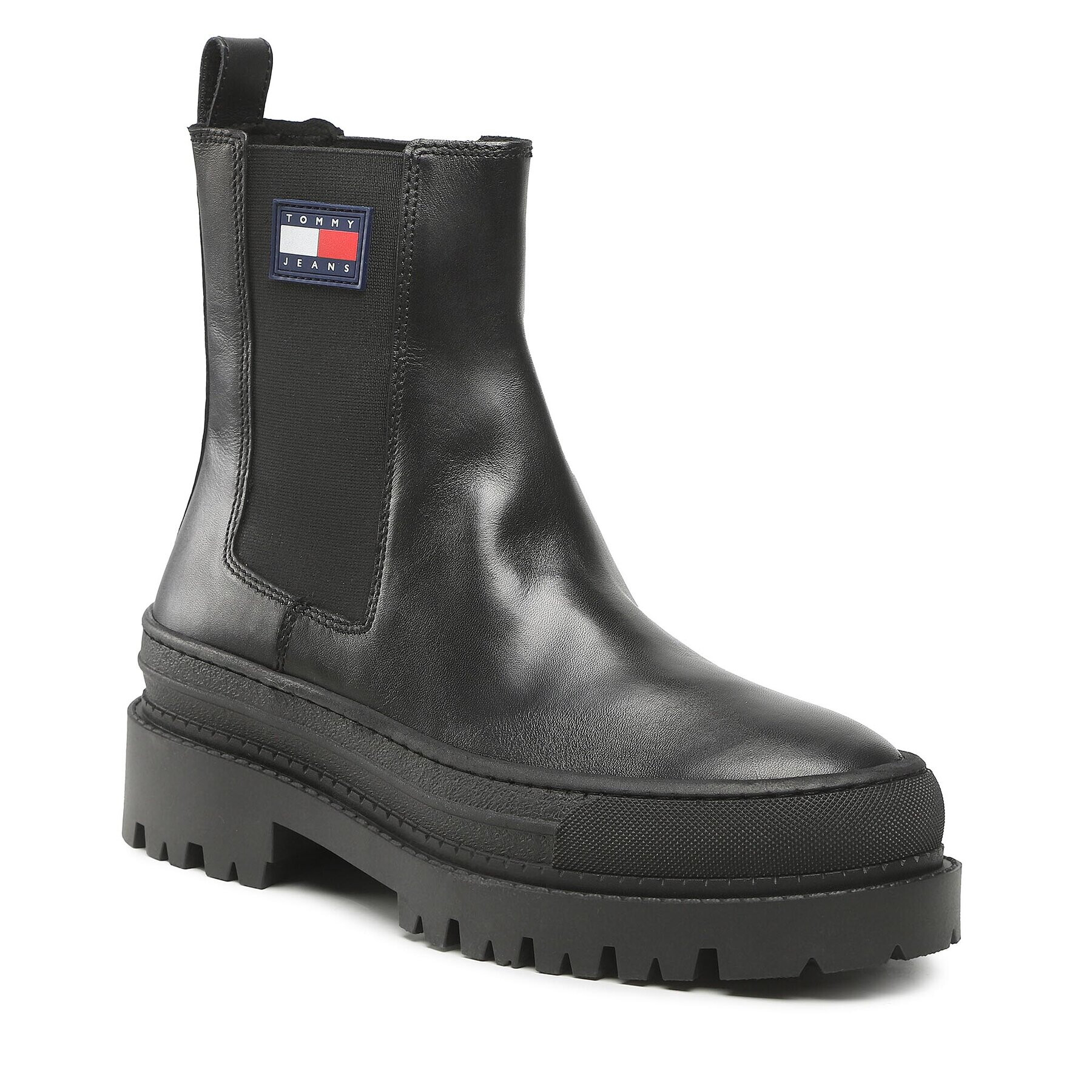 Tommy Jeans Gležnjarji Chelsea Foxing Detail Chelsea Boot EM0EM01062 Črna - Pepit.si