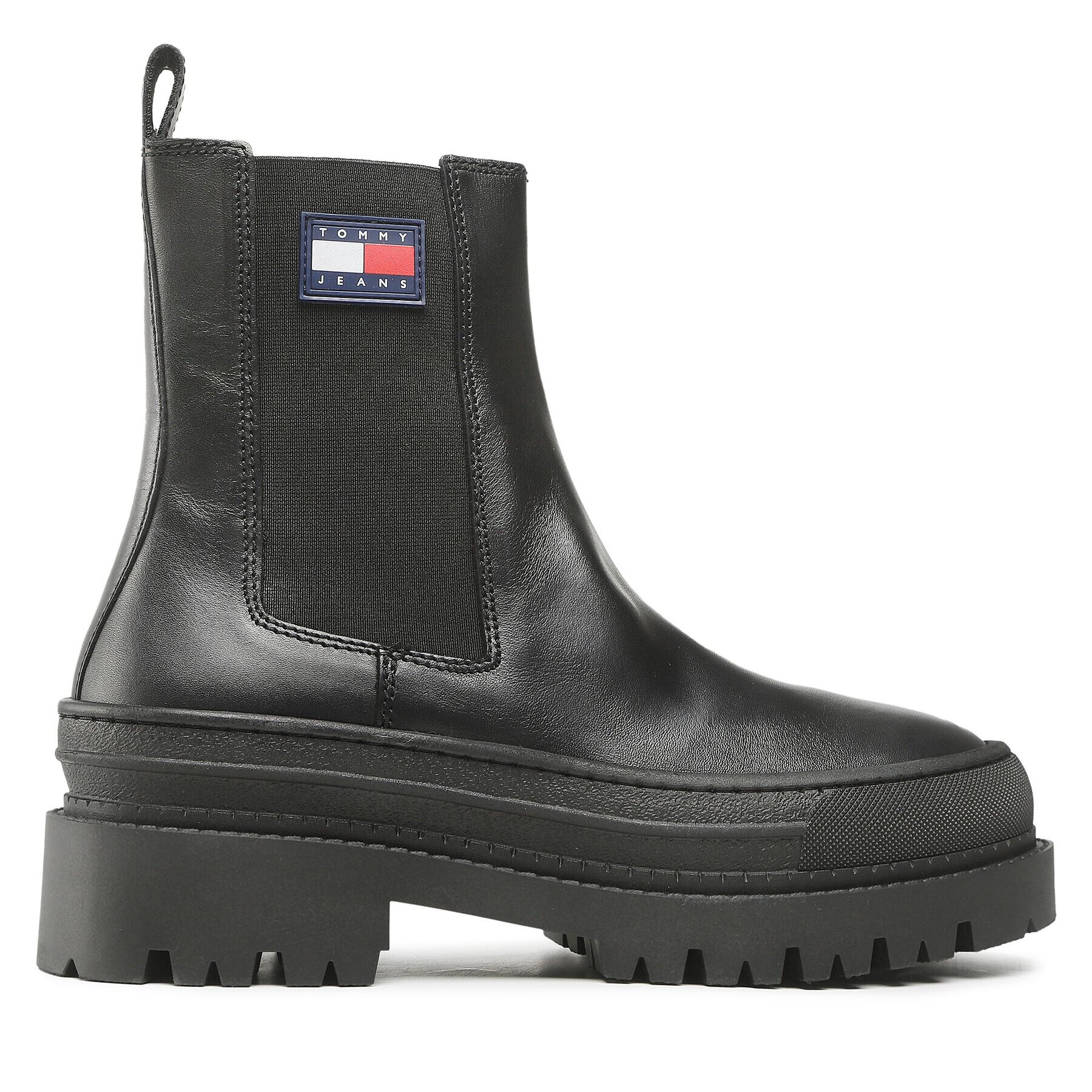 Tommy Jeans Gležnjarji Chelsea Foxing Detail Chelsea Boot EM0EM01062 Črna - Pepit.si