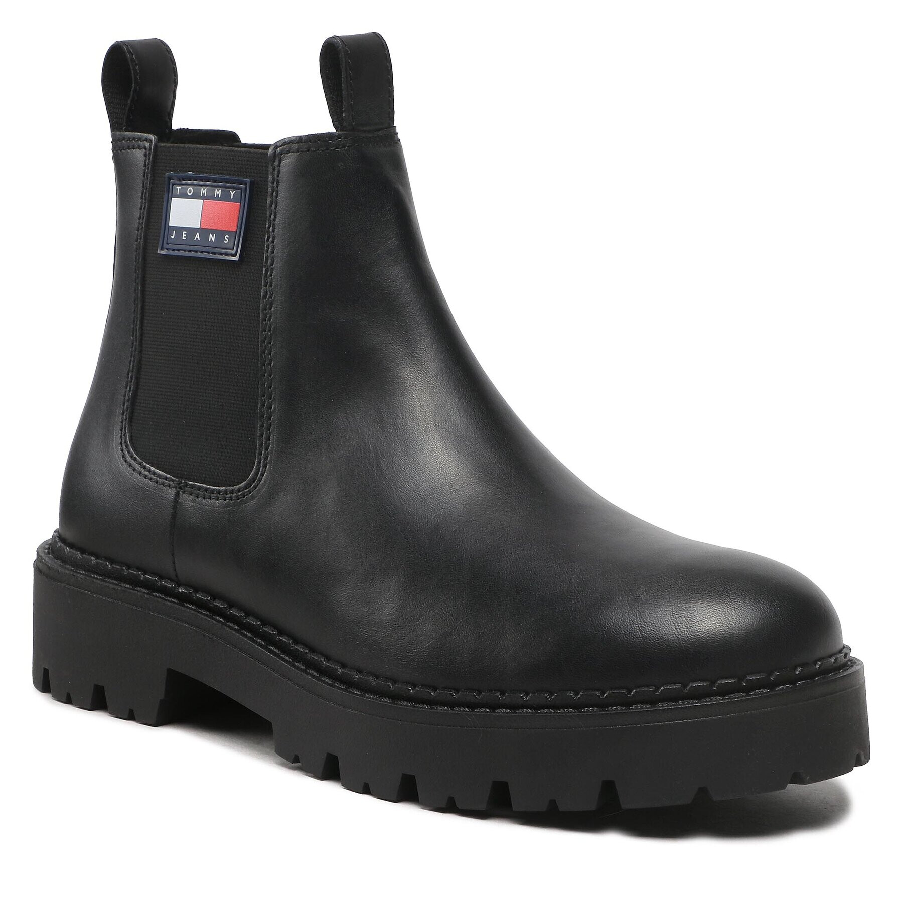 Tommy Jeans Gležnjarji Chelsea Heritage Branding Chelsea Boot EM0EM01058 Črna - Pepit.si