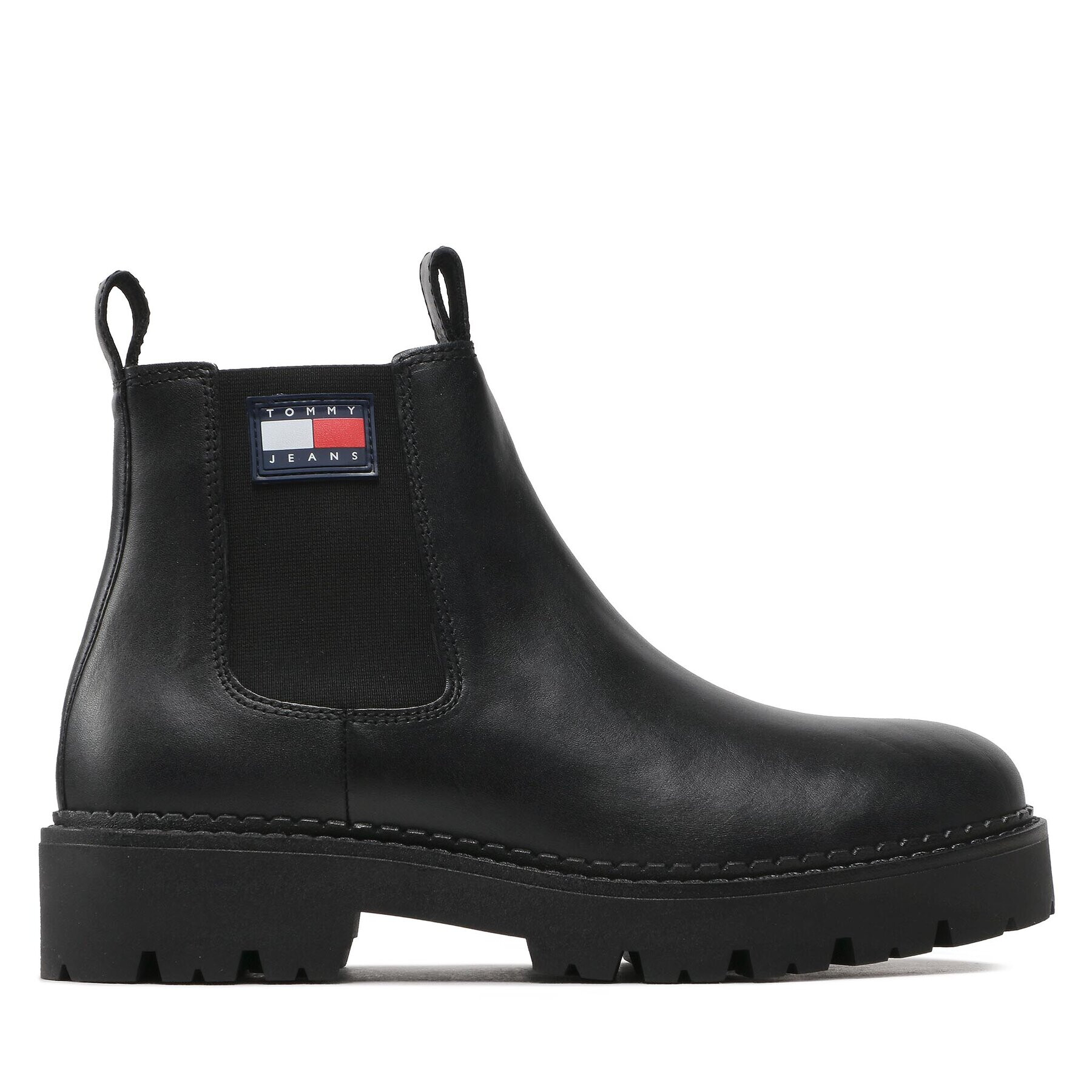 Tommy Jeans Gležnjarji Chelsea Heritage Branding Chelsea Boot EM0EM01058 Črna - Pepit.si