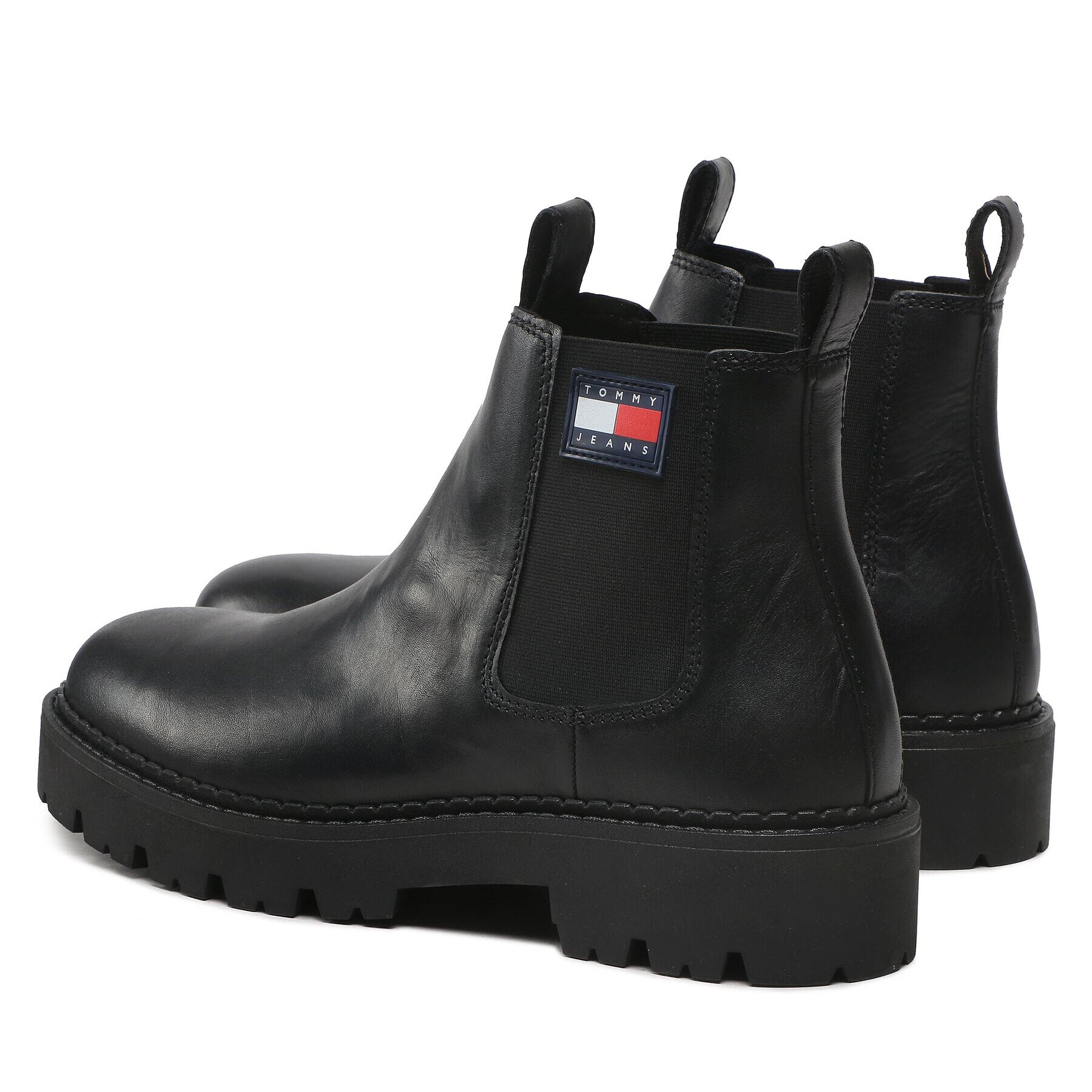 Tommy Jeans Gležnjarji Chelsea Heritage Branding Chelsea Boot EM0EM01058 Črna - Pepit.si