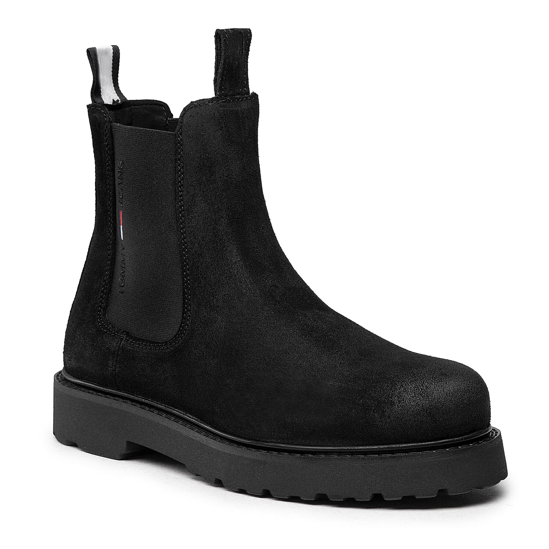 Tommy Jeans Gležnjarji Chelsea Suede Chelsea Boot EM0EM00829 Črna - Pepit.si