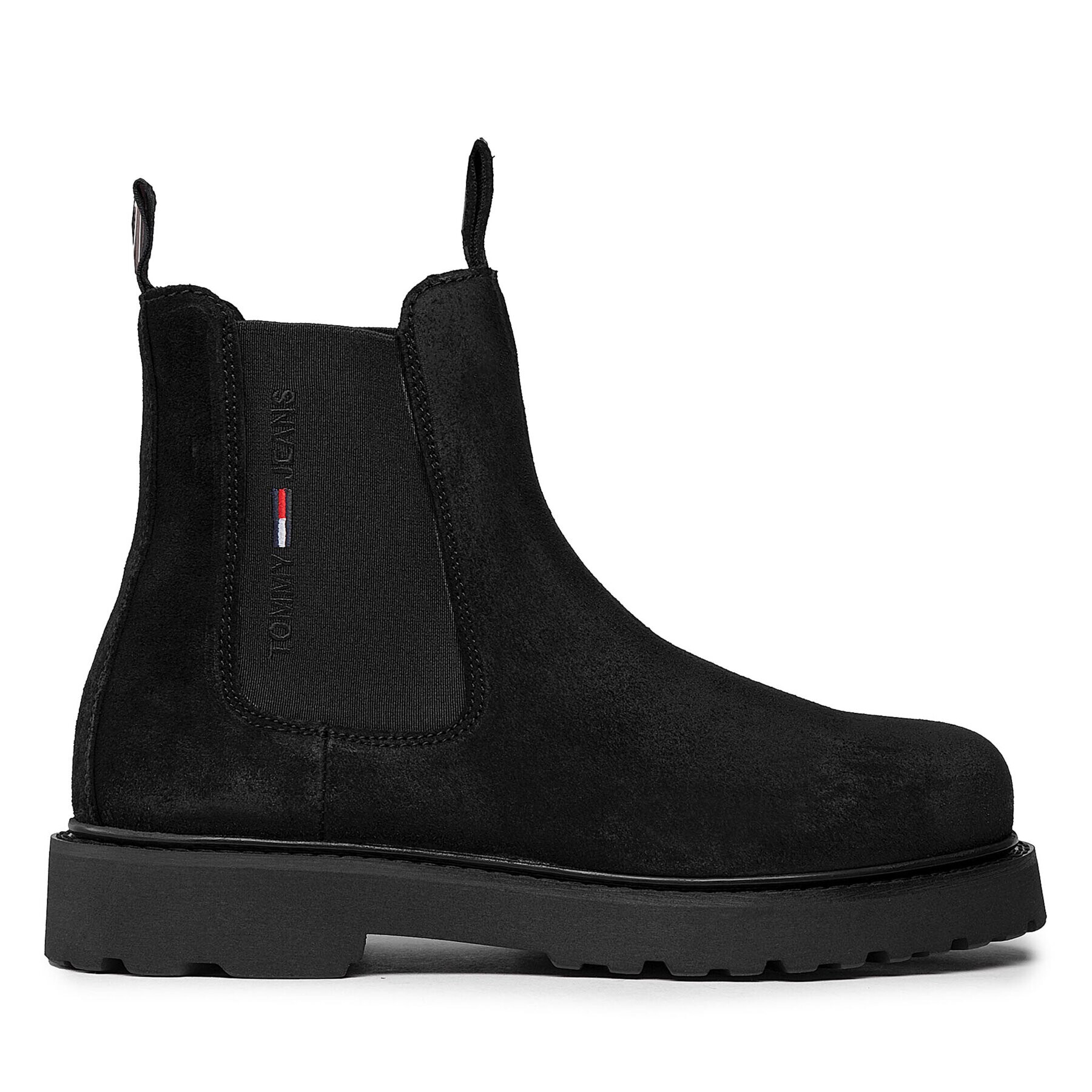 Tommy Jeans Gležnjarji Chelsea Suede Chelsea Boot EM0EM00829 Črna - Pepit.si