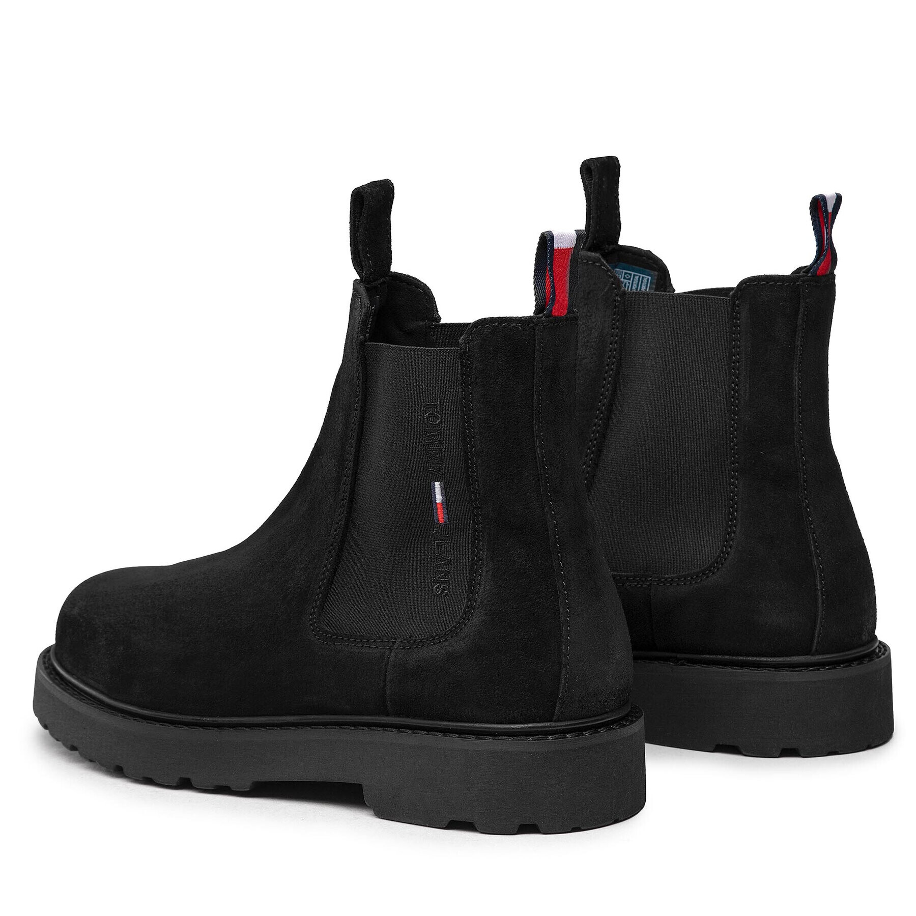 Tommy Jeans Gležnjarji Chelsea Suede Chelsea Boot EM0EM00829 Črna - Pepit.si