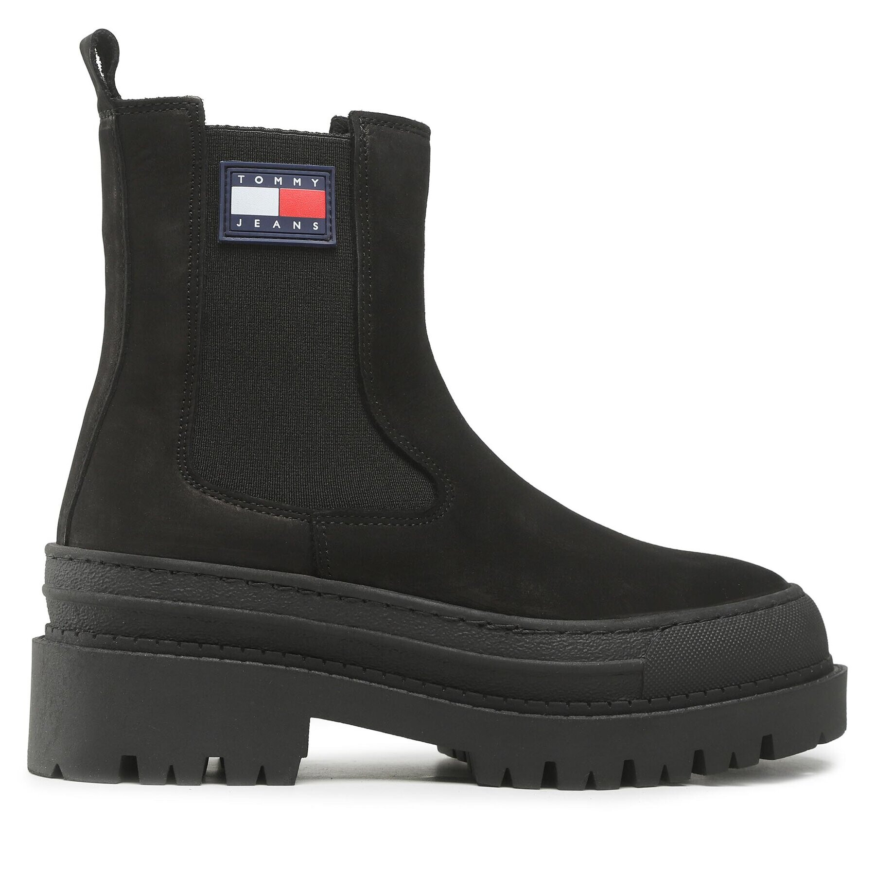 Tommy Jeans Gležnjarji Chelsea Womens Chelsea Foxing Boot EN0EN01921 Črna - Pepit.si