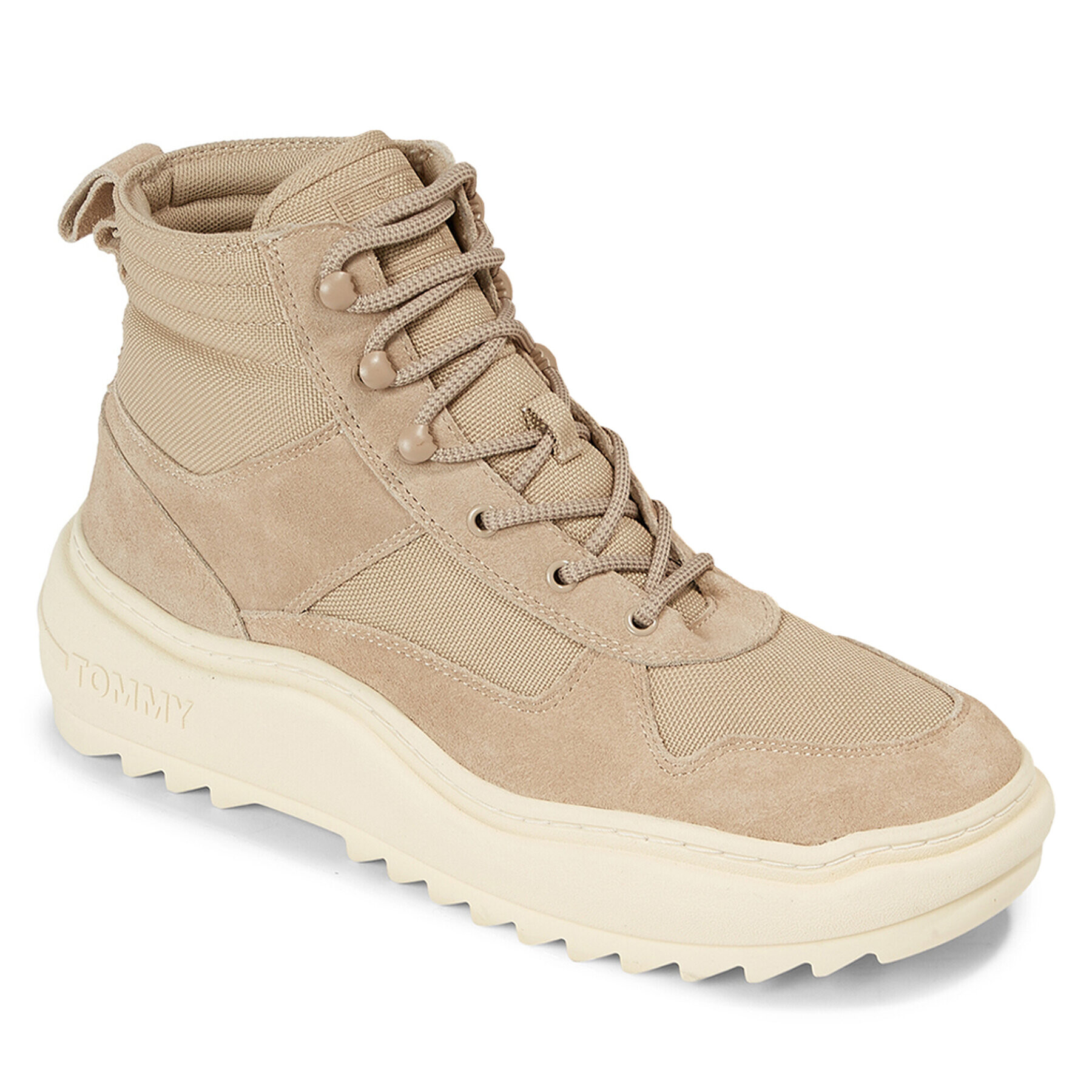 Tommy Jeans Gležnjarji Tjm Mix Material Boot EM0EM01245 Khaki - Pepit.si