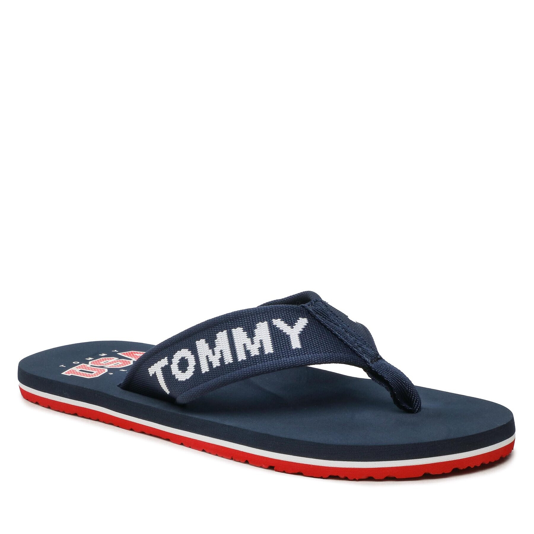 Tommy Jeans Japonke Flip Flop Logo Tape EM0EM01147 Mornarsko modra - Pepit.si