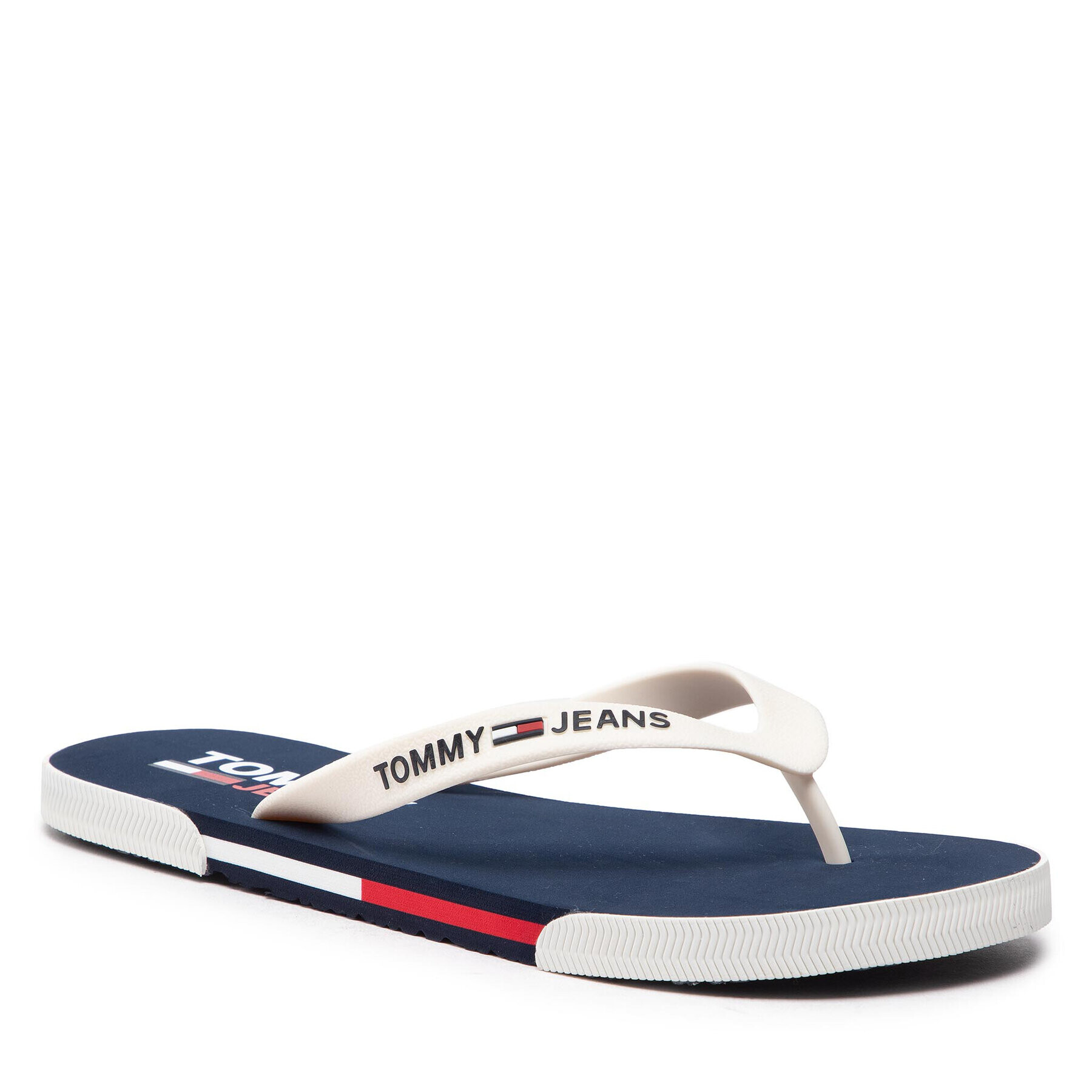 Tommy Jeans Japonke Mens Flag Beach Sandal EM0EM01032 Bela - Pepit.si