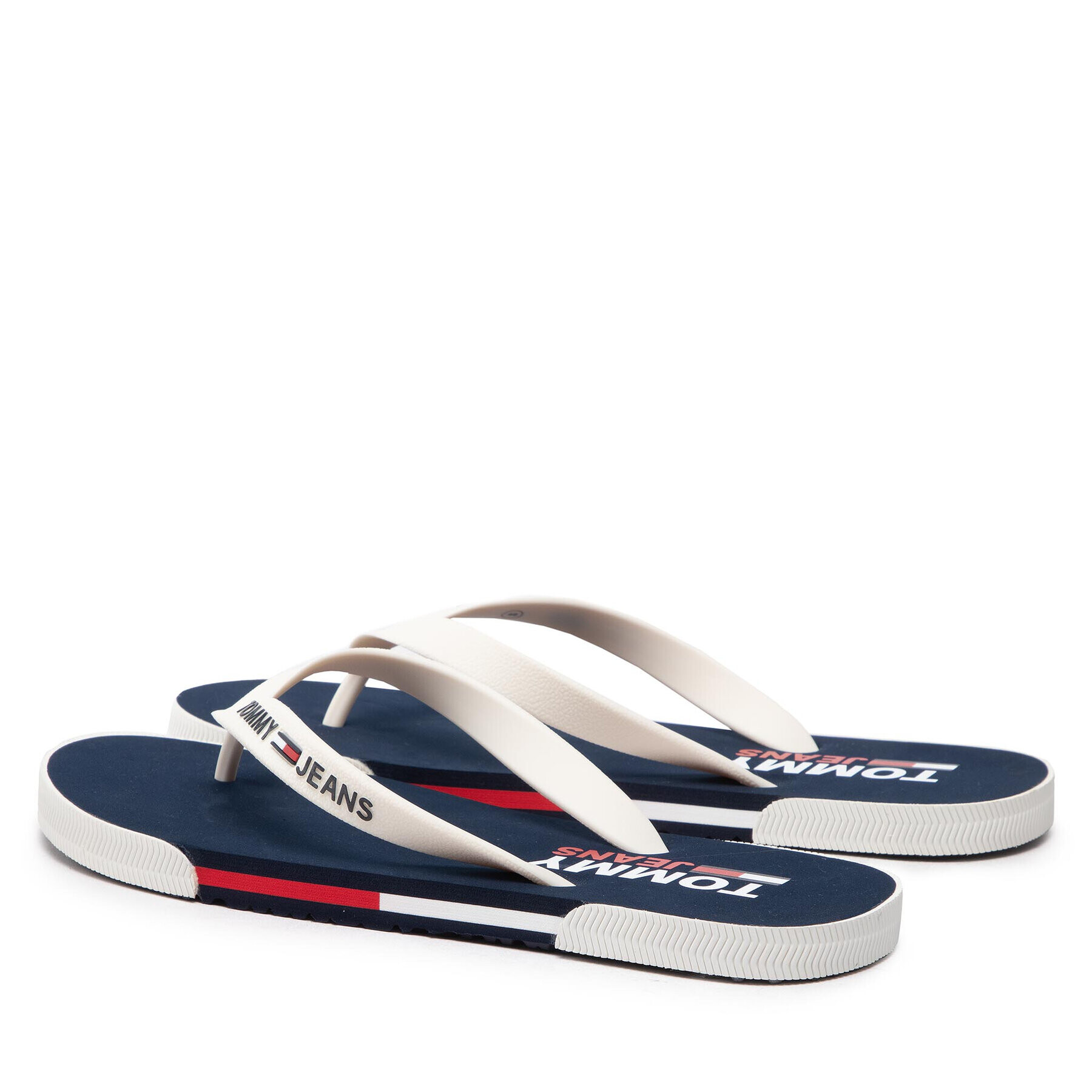 Tommy Jeans Japonke Mens Flag Beach Sandal EM0EM01032 Bela - Pepit.si