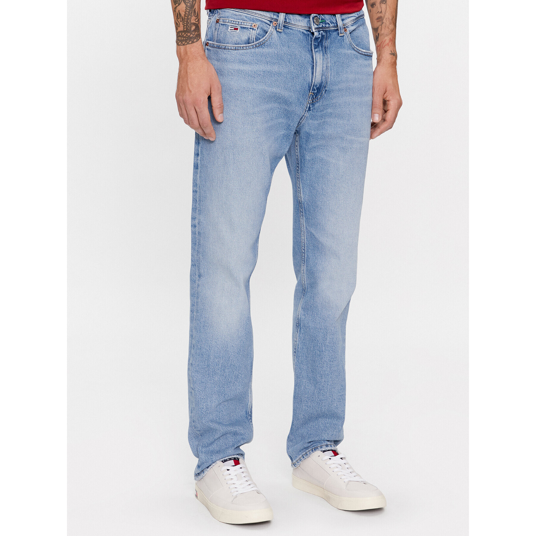 Tommy Jeans Jeans hlače Ethan DM0DM18179 Modra Straight Fit - Pepit.si