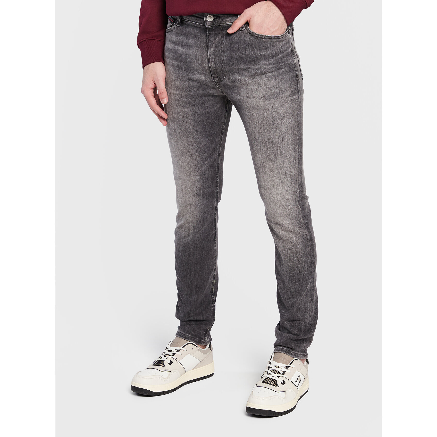 Tommy Jeans Jeans hlače Simon DM0DM15598 Siva Skinny Fit - Pepit.si