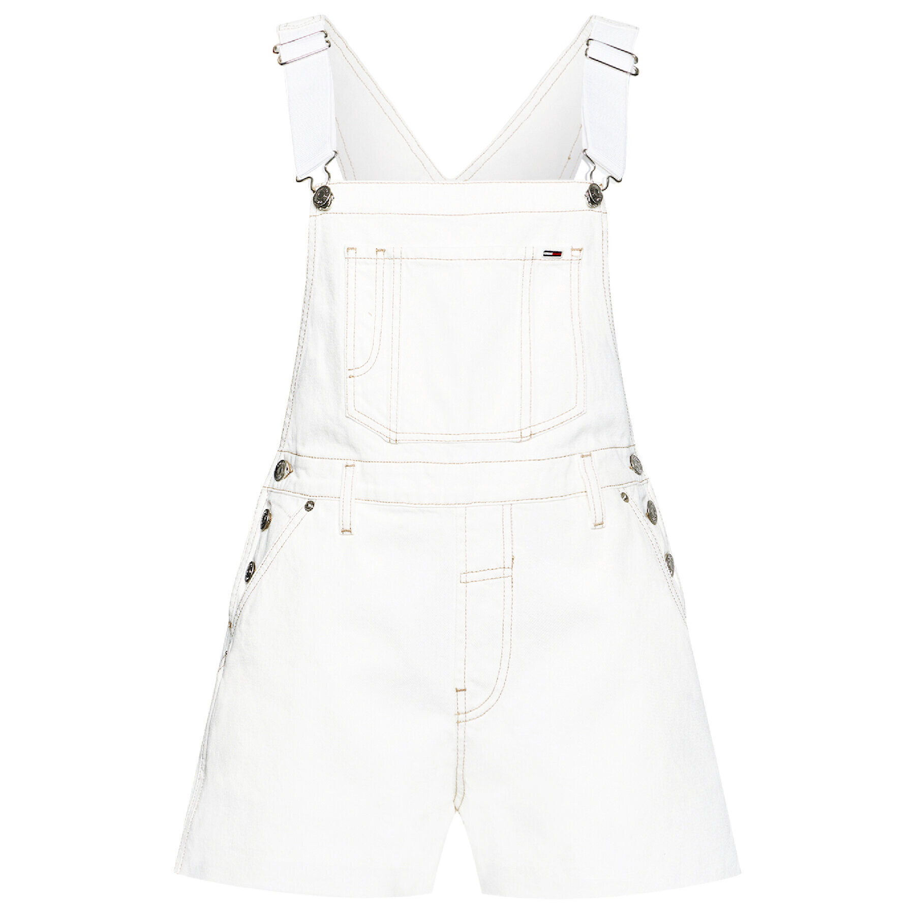 Tommy Jeans Jeans hlače z naramnicami Dungaree DW0DW10109 Bela Oversize - Pepit.si